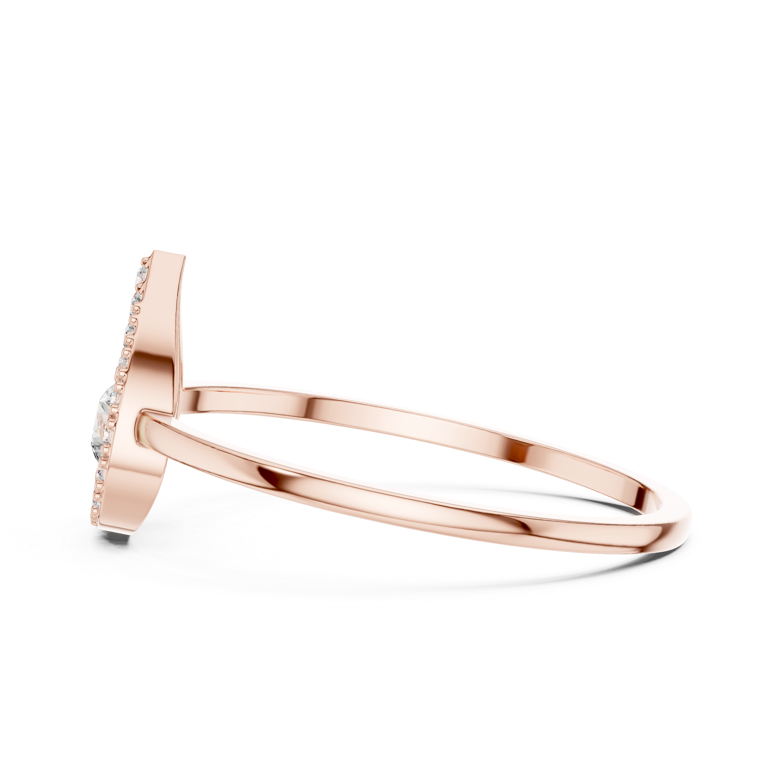 Heart-Shaped Halo Diamond Ring