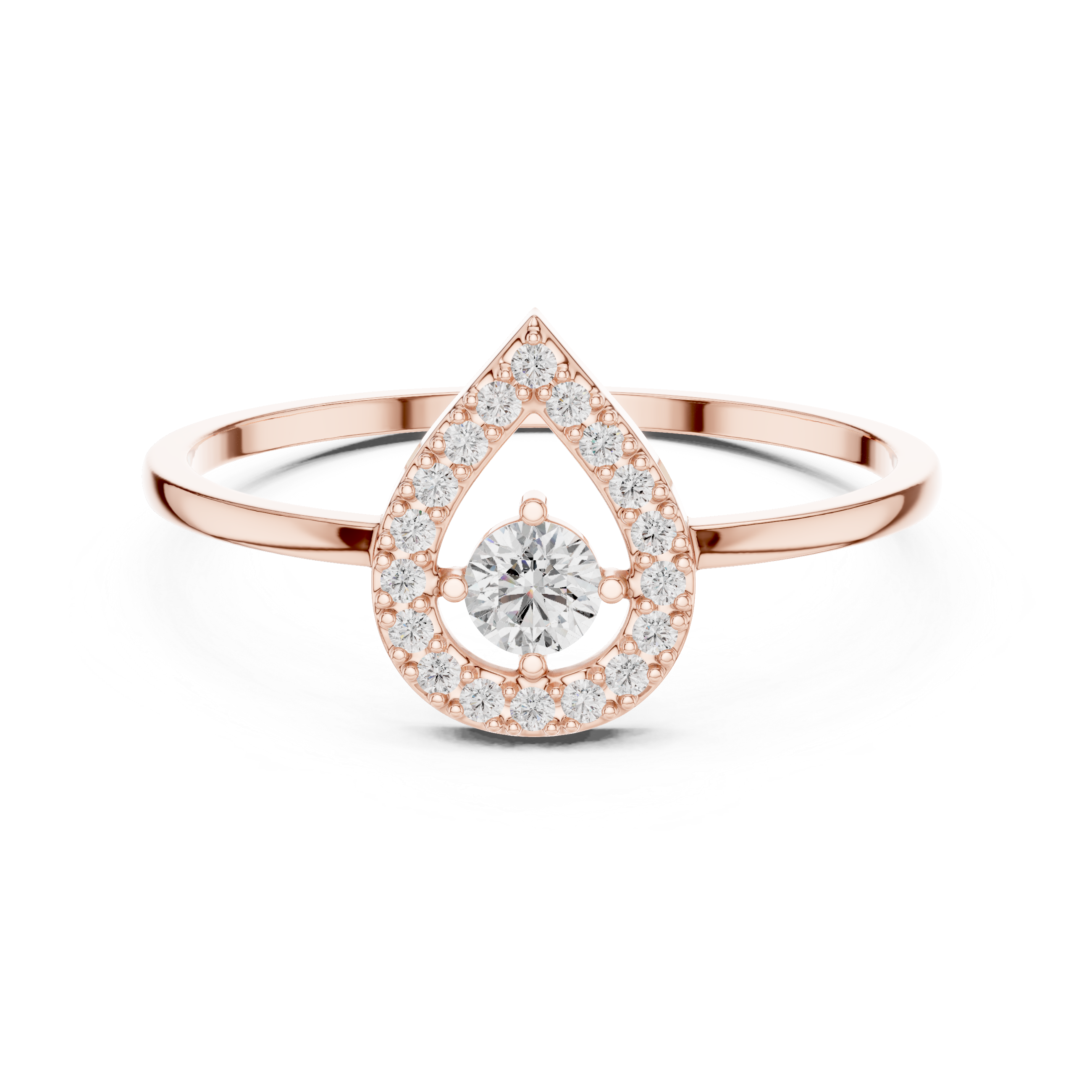 Heart-Shaped Halo Diamond Ring