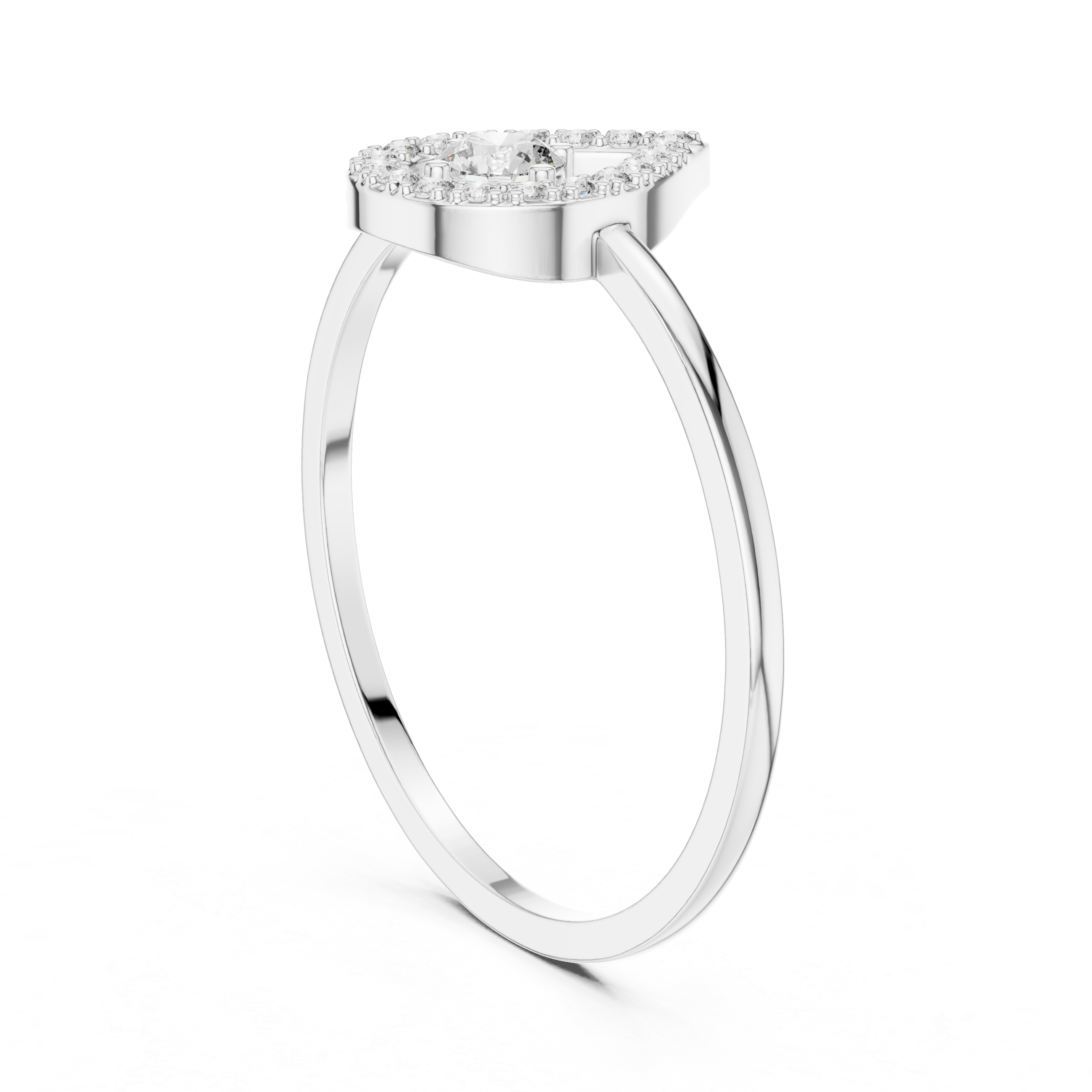 Heart-Shaped Halo Diamond Ring