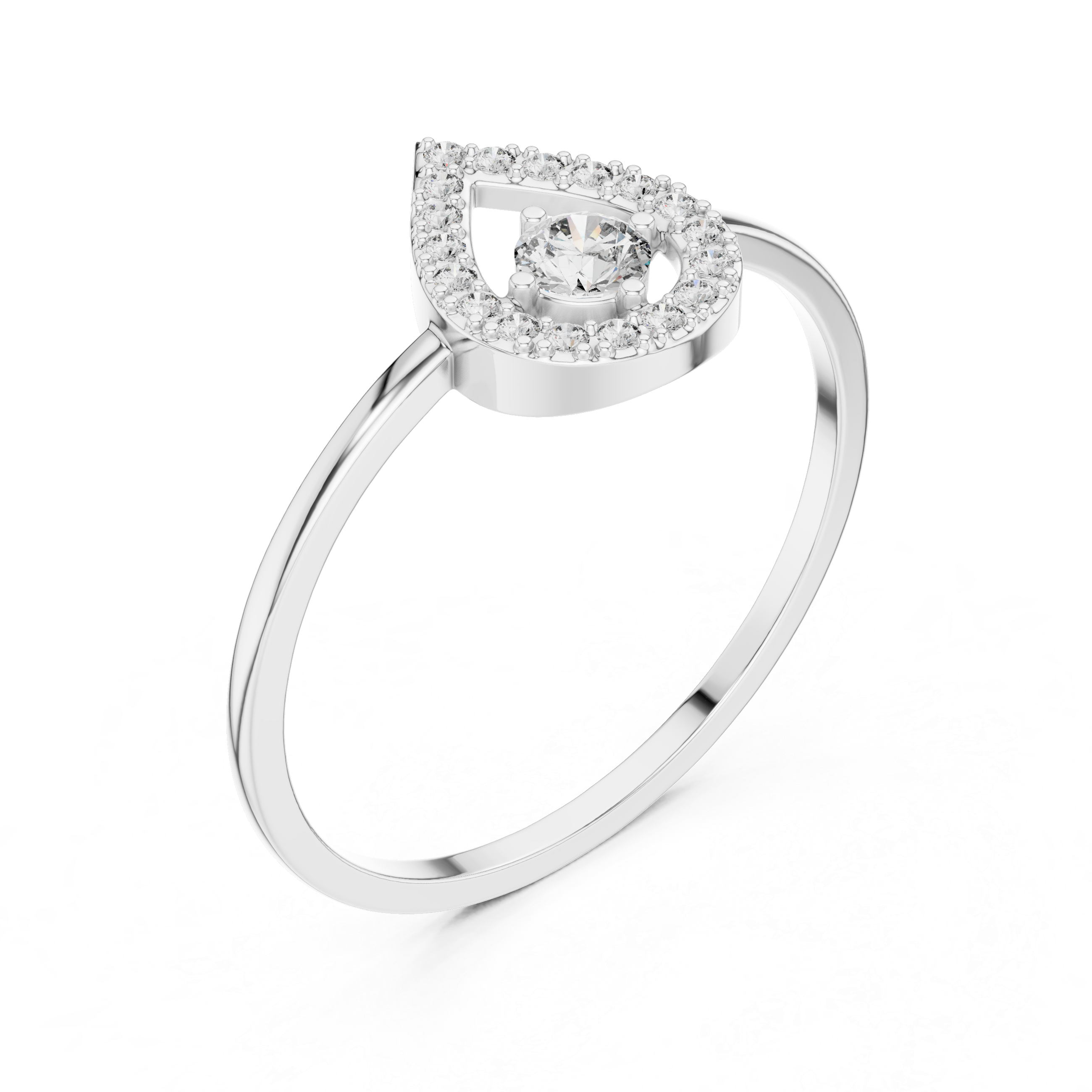 Heart-Shaped Halo Diamond Ring