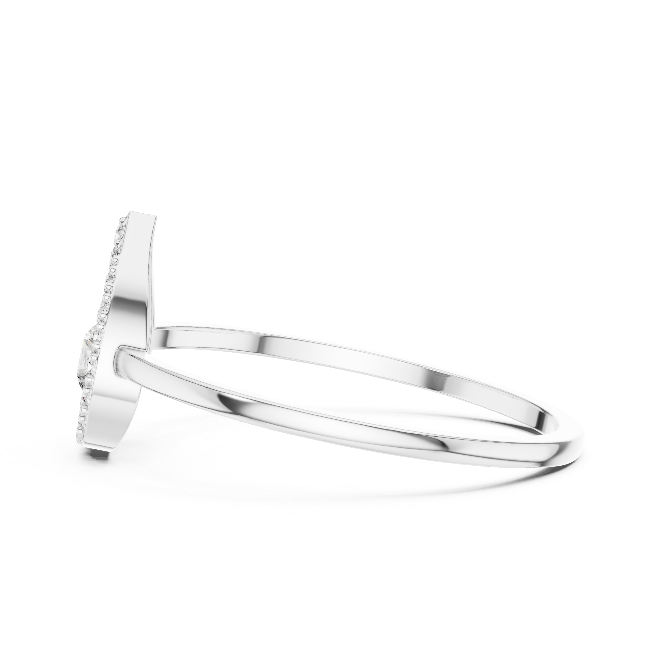 Heart-Shaped Halo Diamond Ring