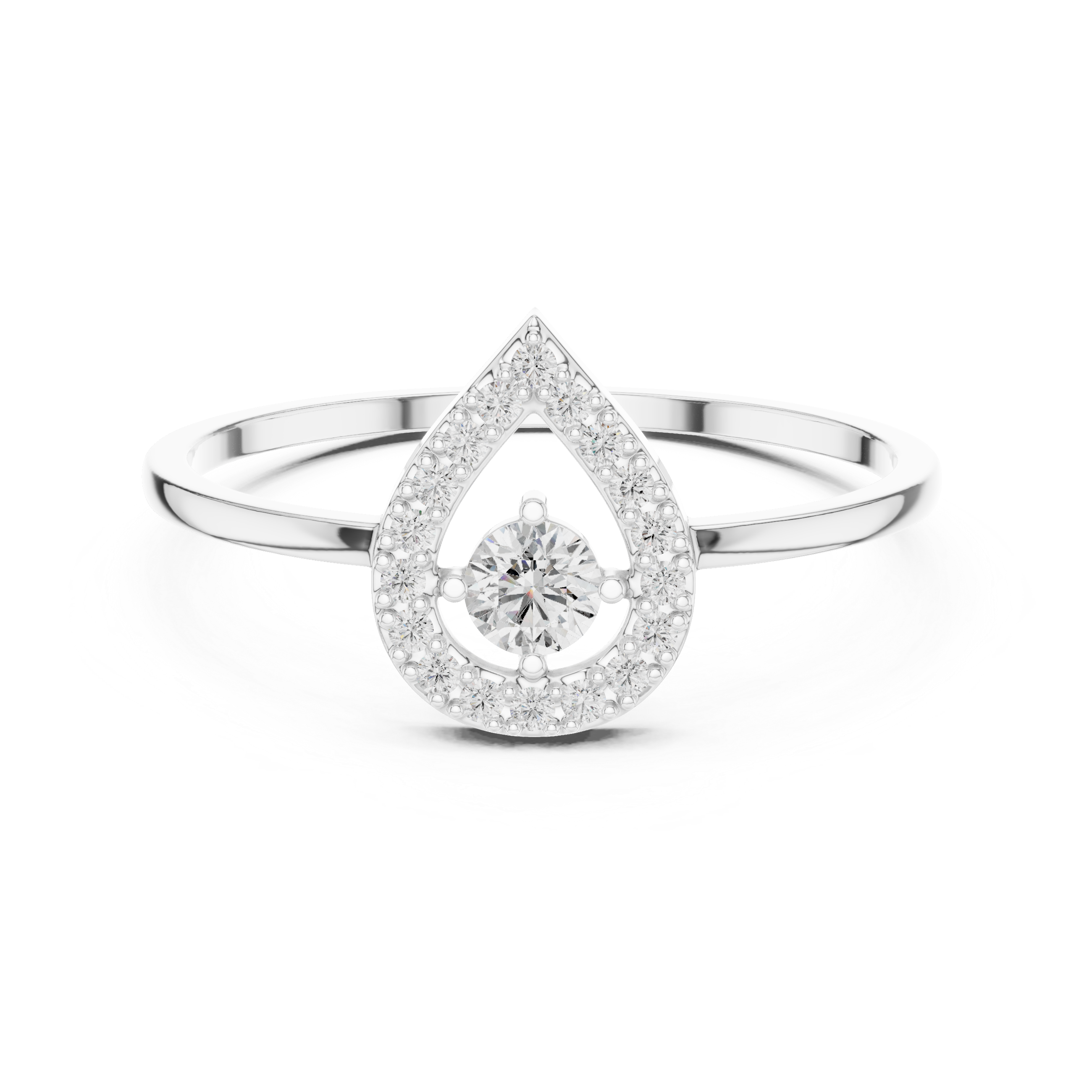 Heart-Shaped Halo Diamond Ring