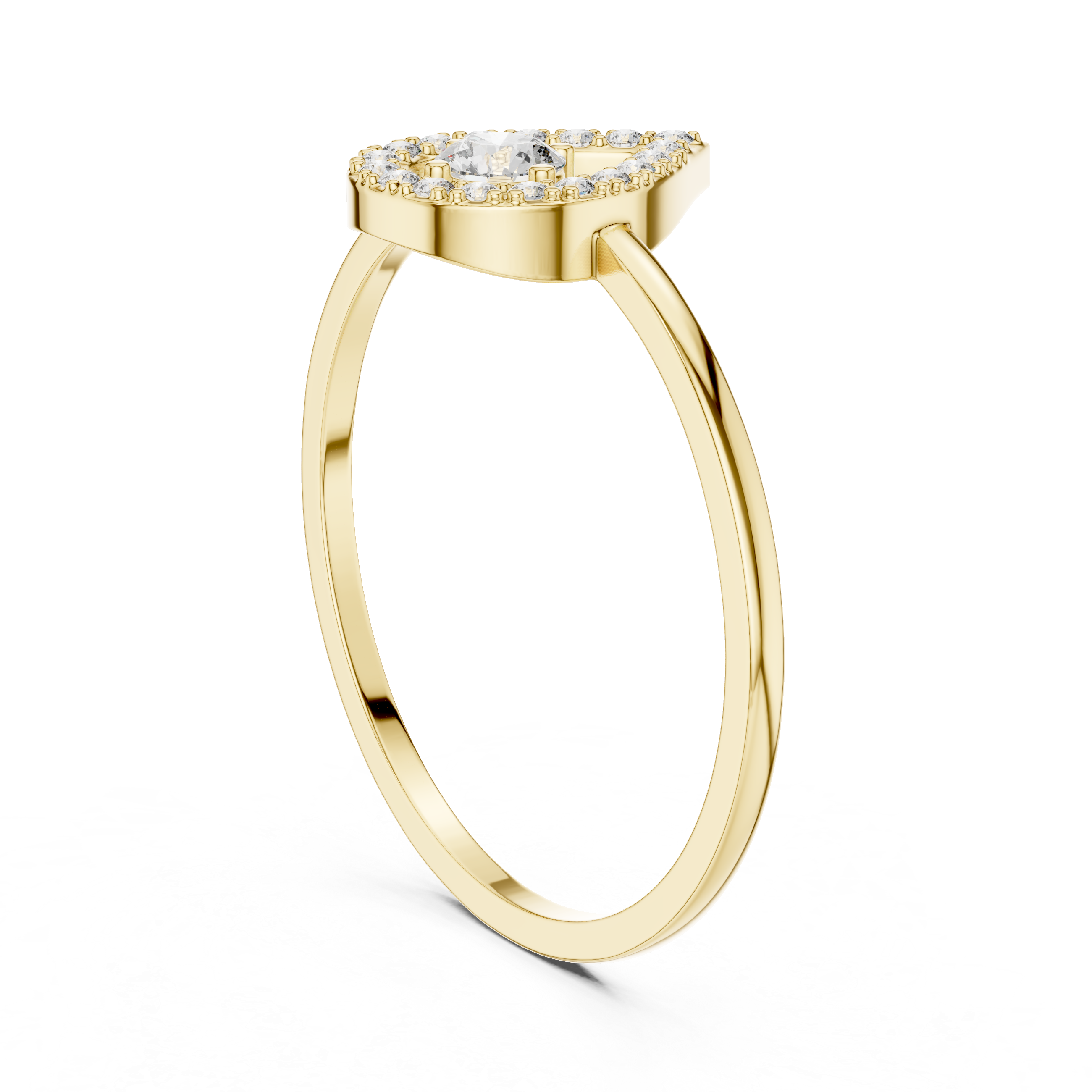 Heart-Shaped Halo Diamond Ring
