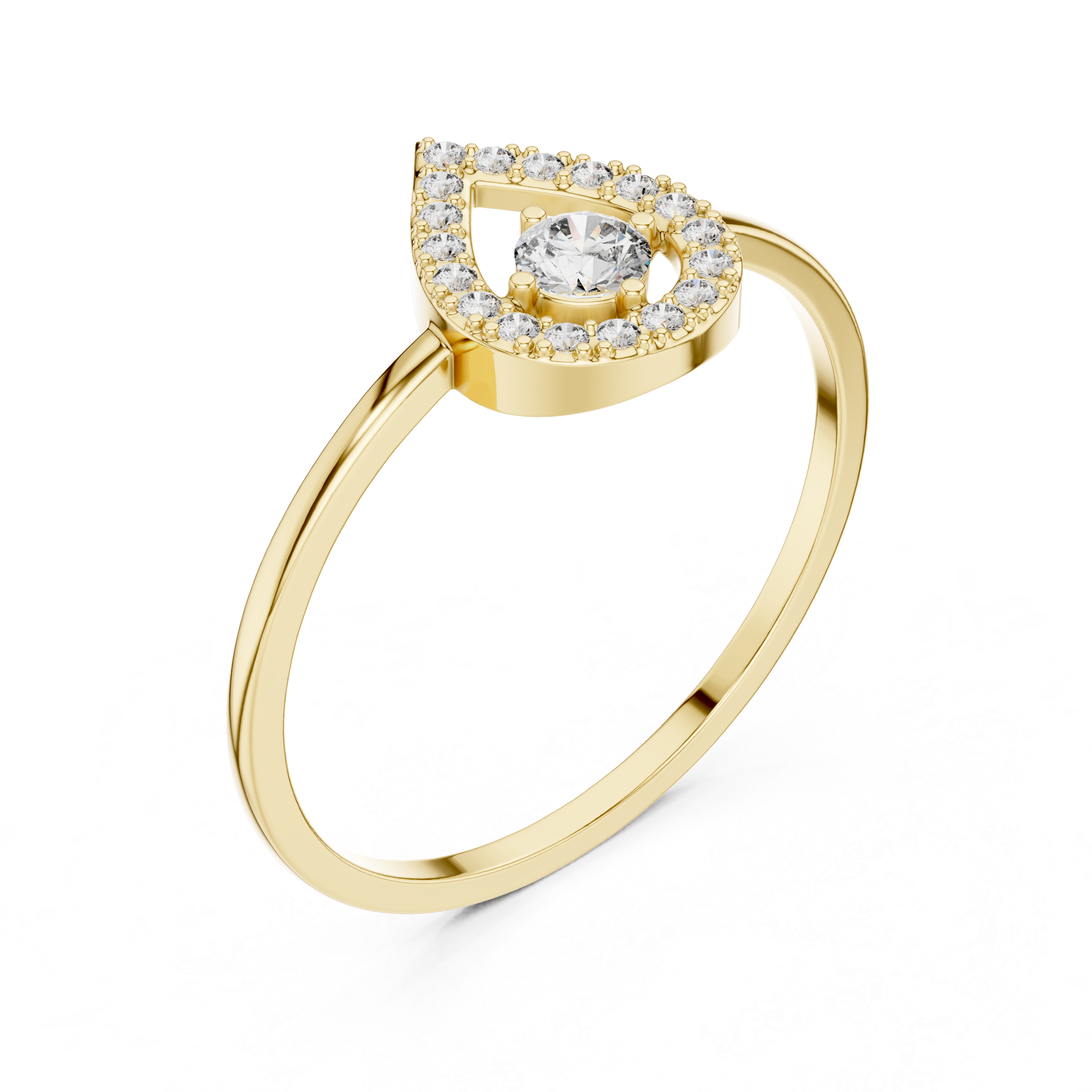 Heart-Shaped Halo Diamond Ring