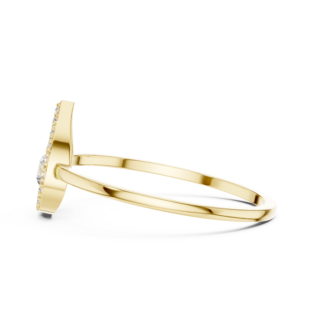 Heart-Shaped Halo Diamond Ring