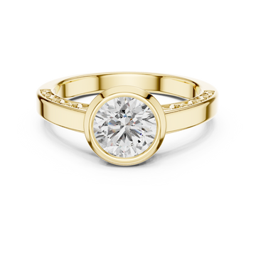 Bezel-Set Diamond  with Filigree Detailing