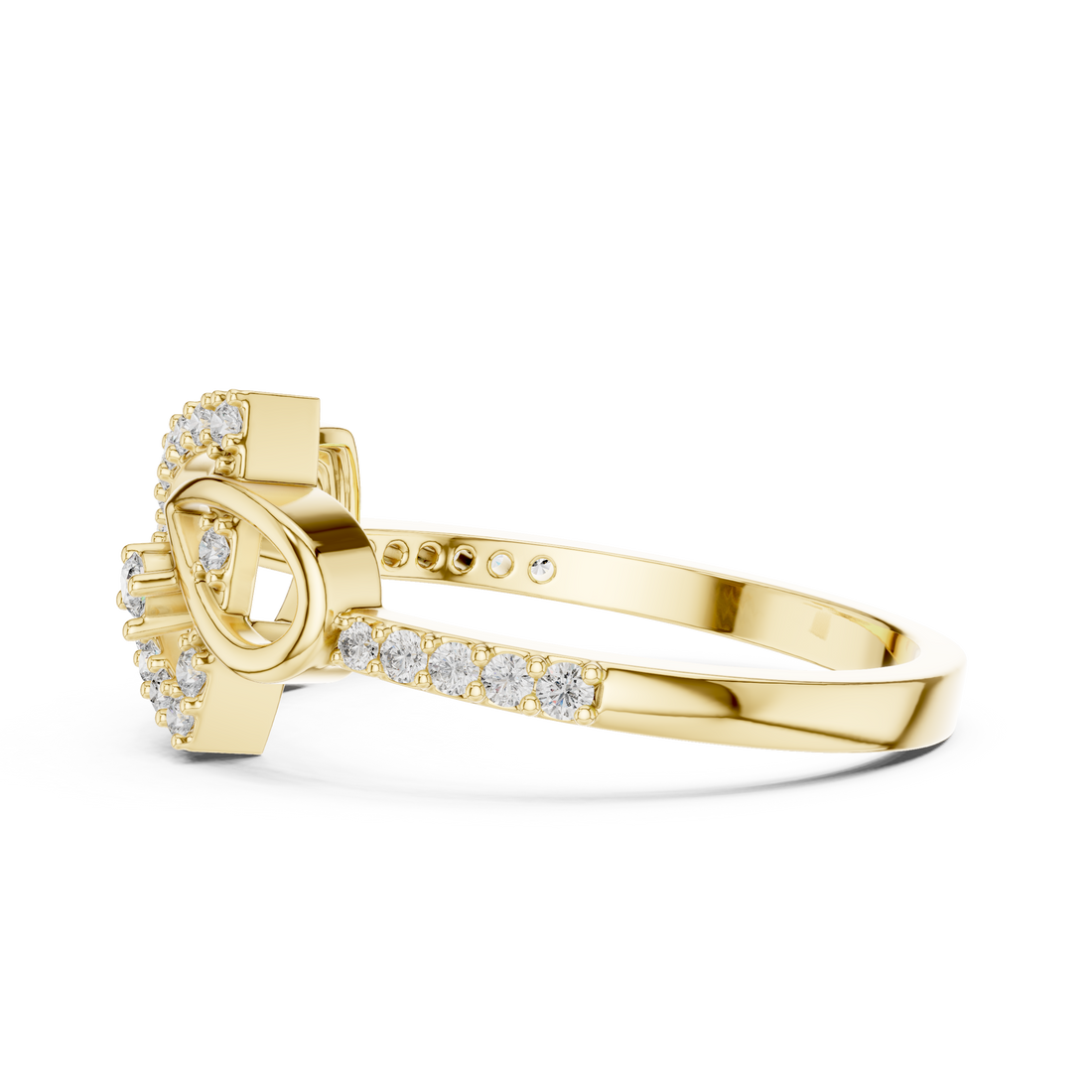Diamond Crown Halo Ring