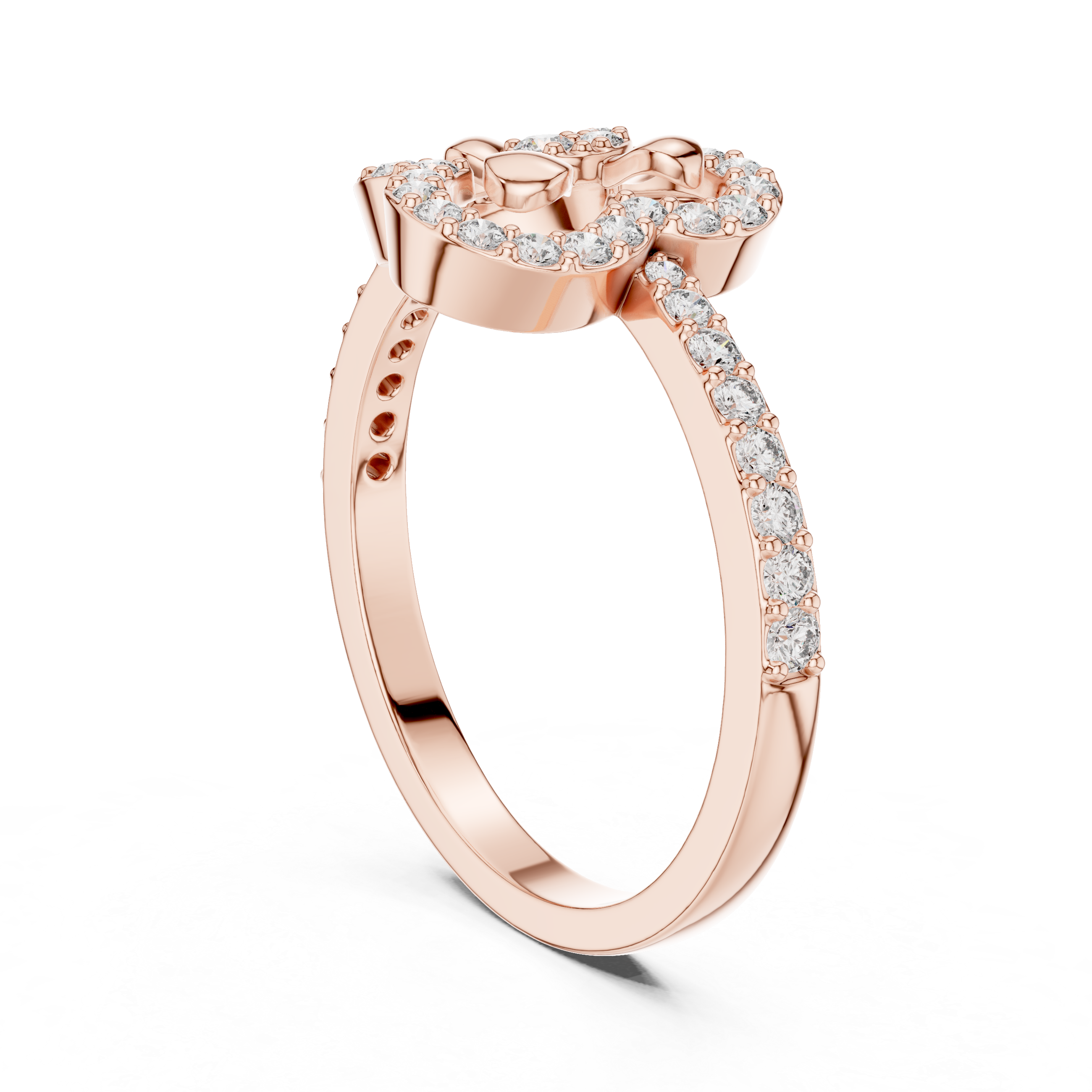 Floral Halo Diamond Ring