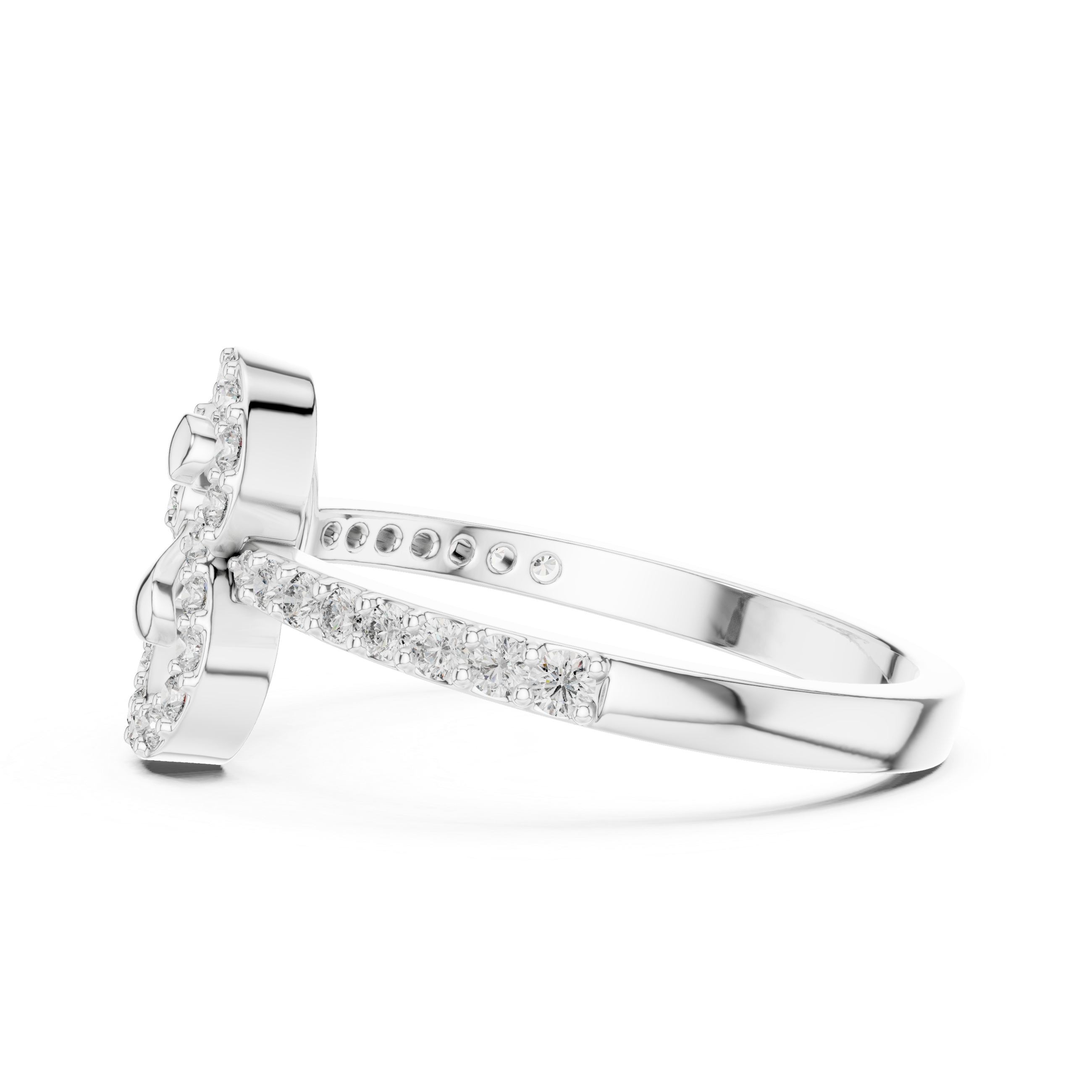 Floral Halo Diamond Ring