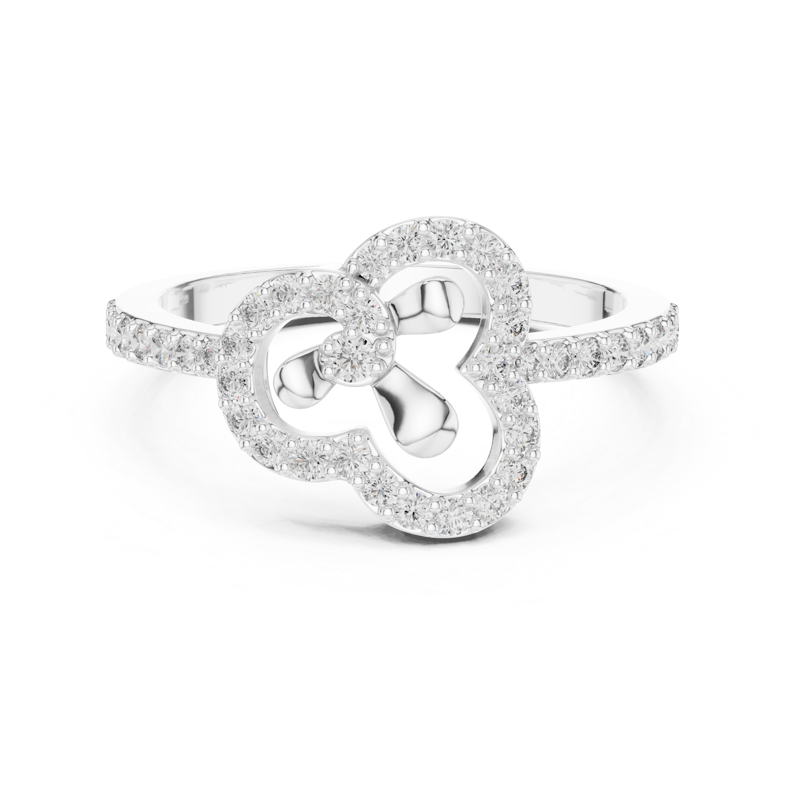 Floral Halo Diamond Ring
