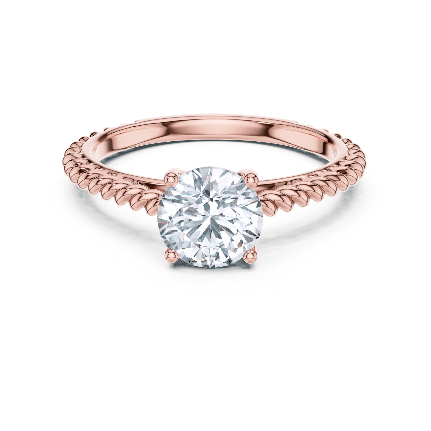 Twisted Rope Solitaire Ring