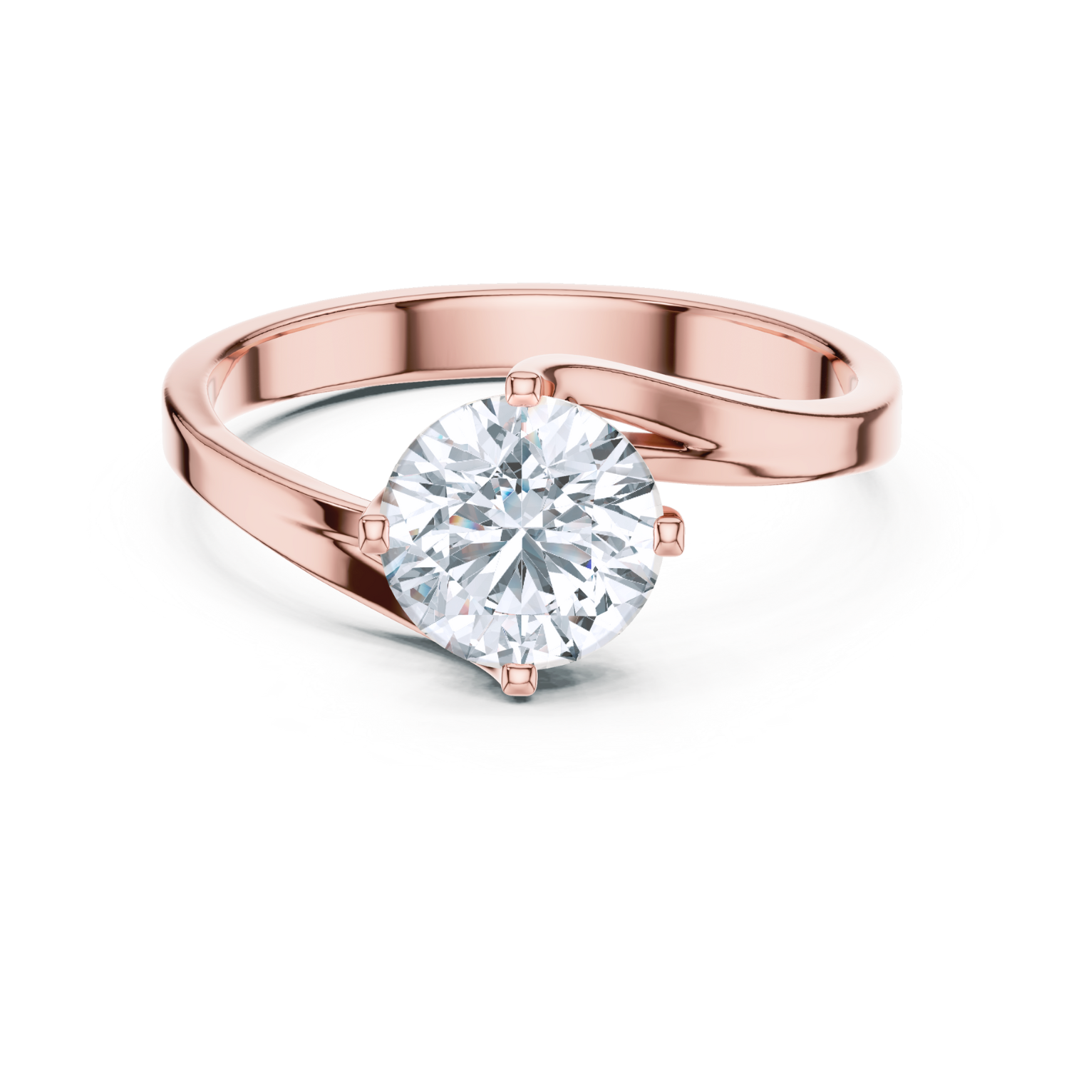 Twisted Shank Solitaire Ring
