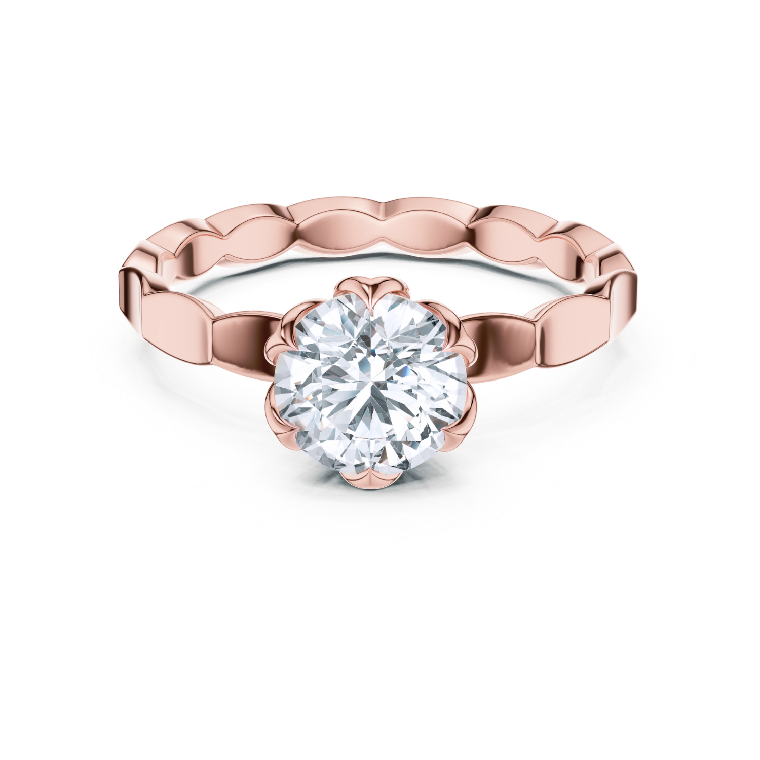 Floral-Inspired Solitaire Ring