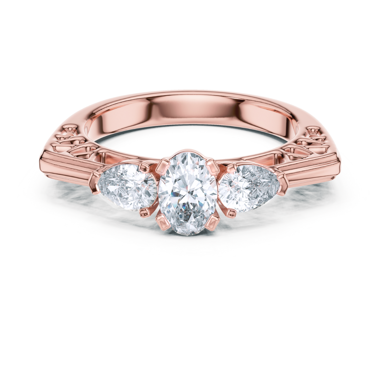Elysia Three-Stone Oval Ring