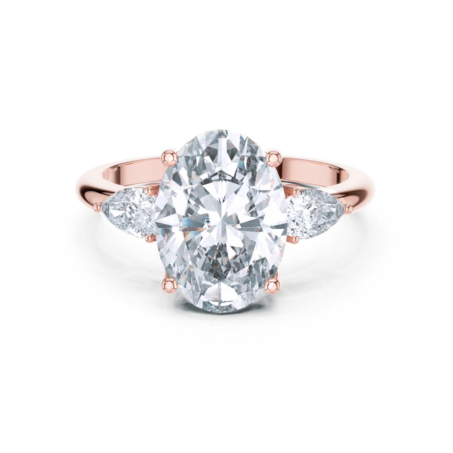 Oval-Cut Three-Stone Diamond Ring