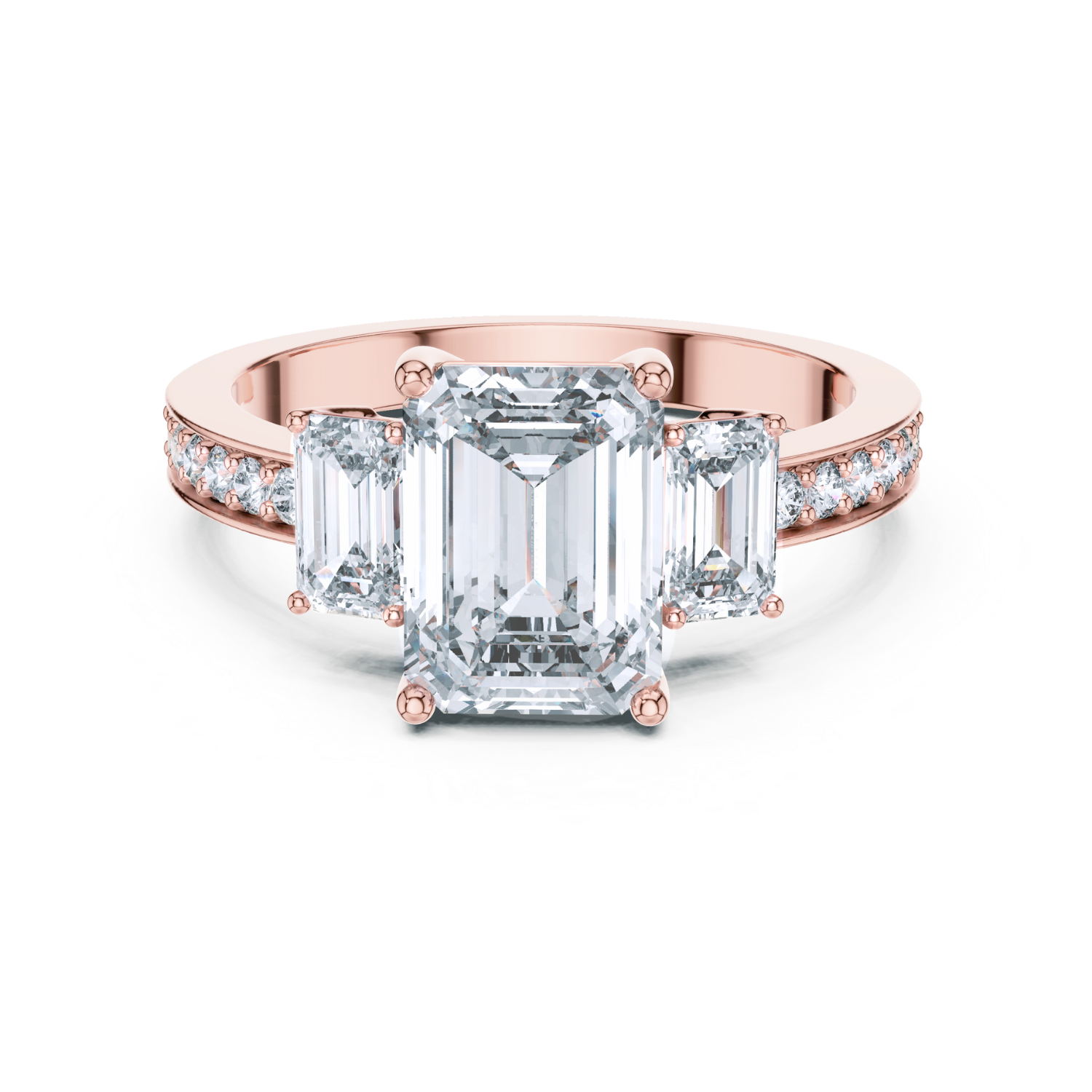 Emerald-Cut Dual Stone Ring