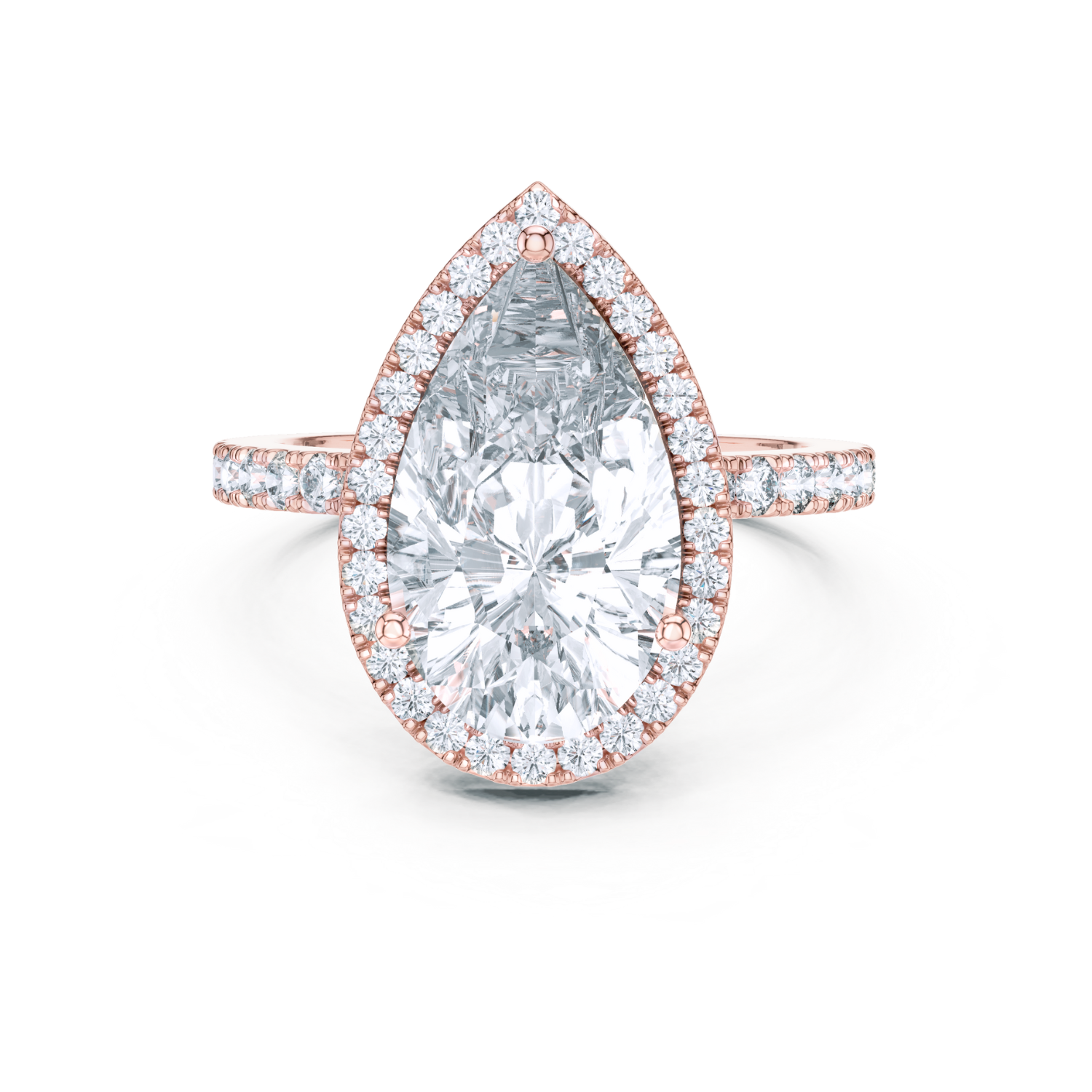 Pear-Cut Diamond Halo Ring