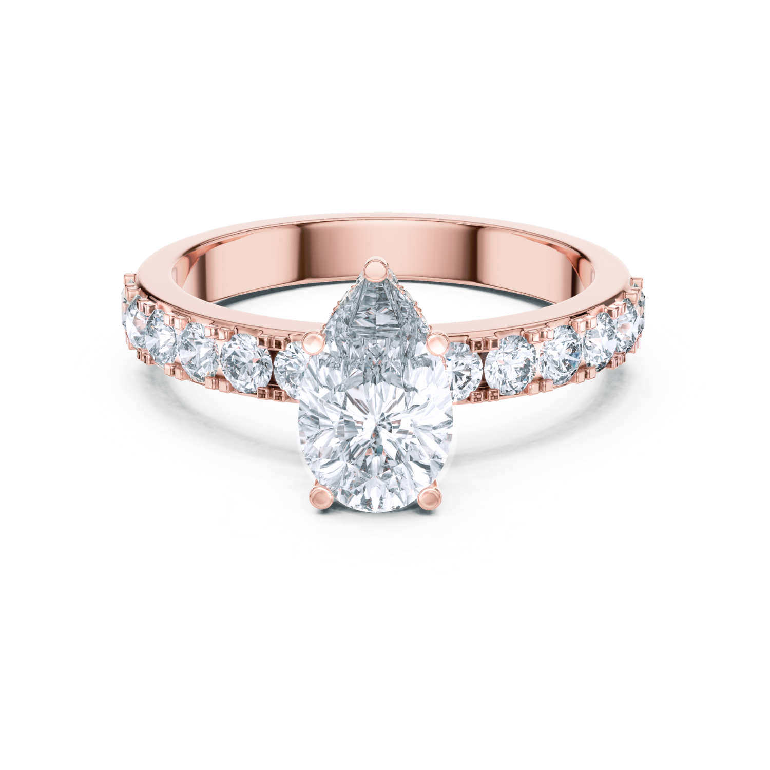 Hidden Halo Pave Diamond Ring