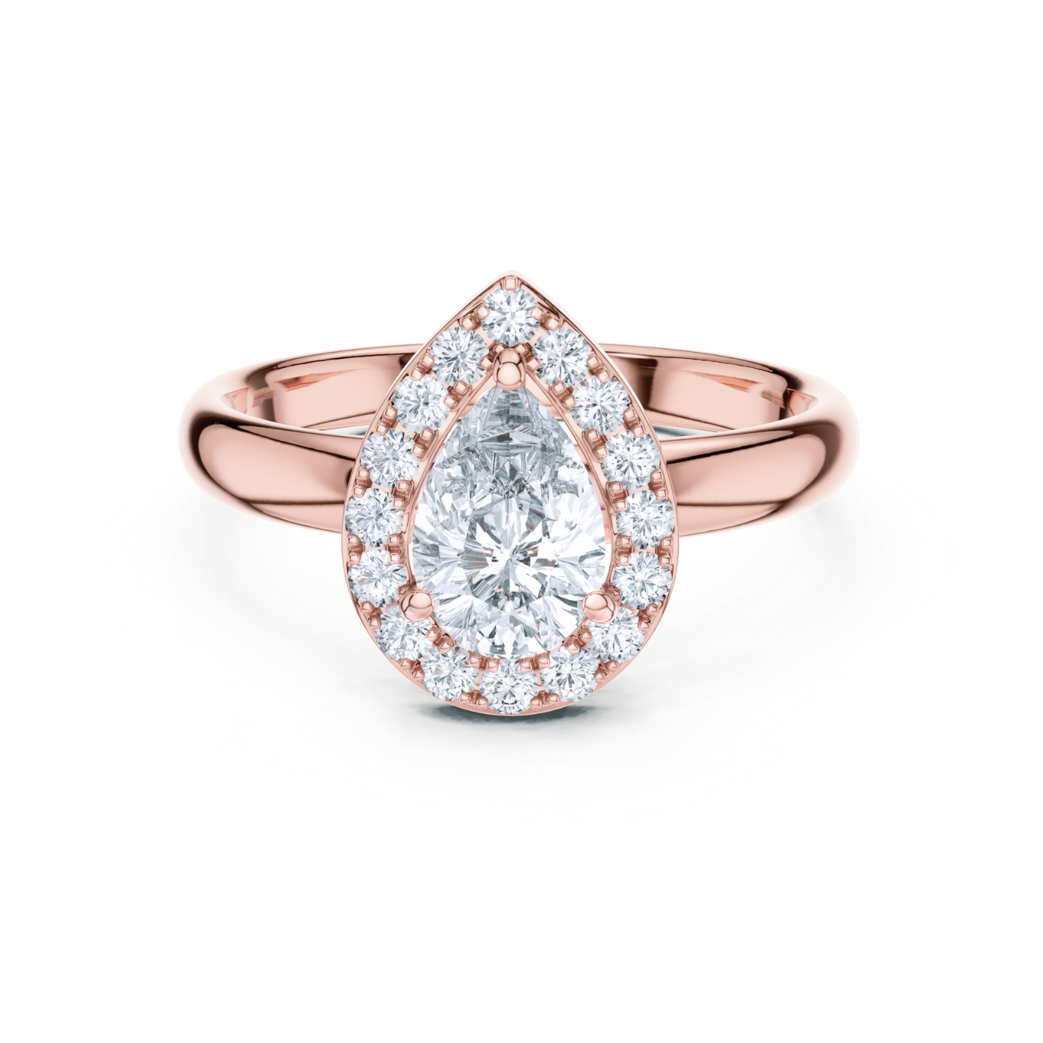Floating Halo Pear-Cut Ring