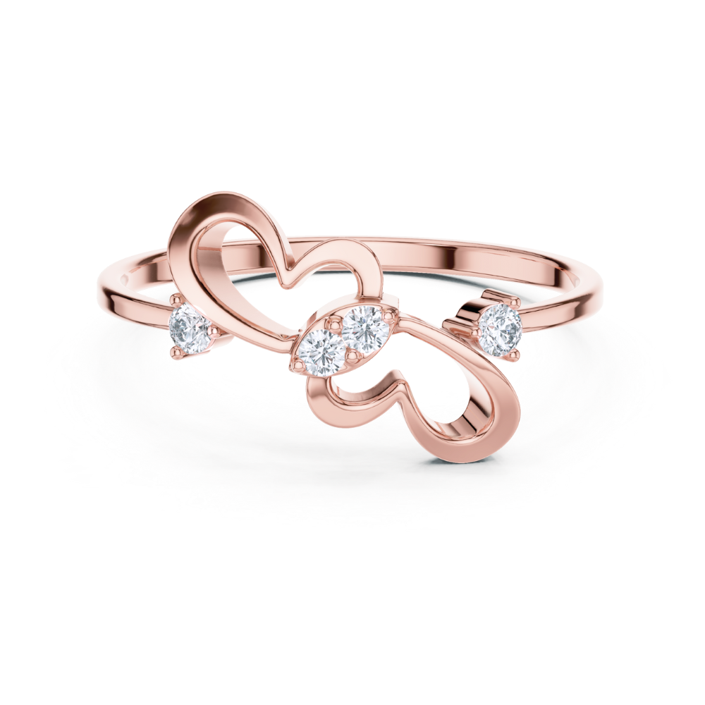 Double-Heart Infinity Style Ring