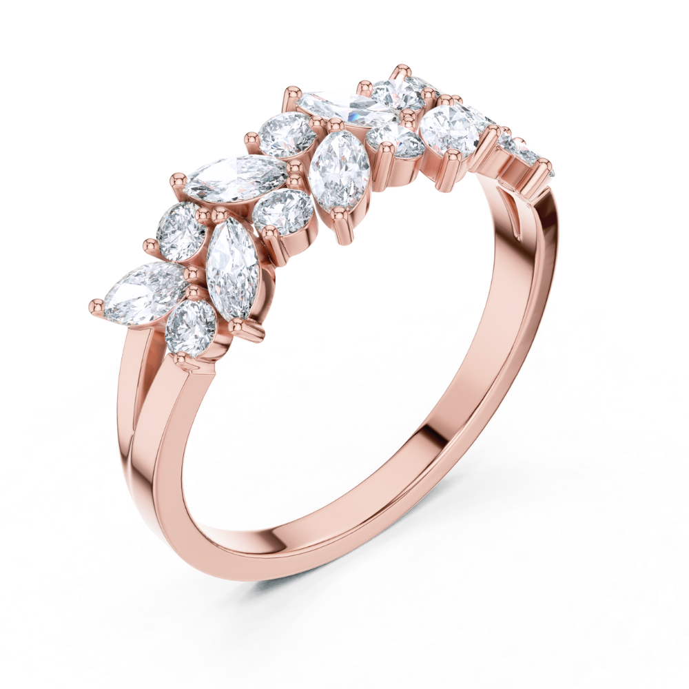 Floral Cluster Marquise Diamond Ring