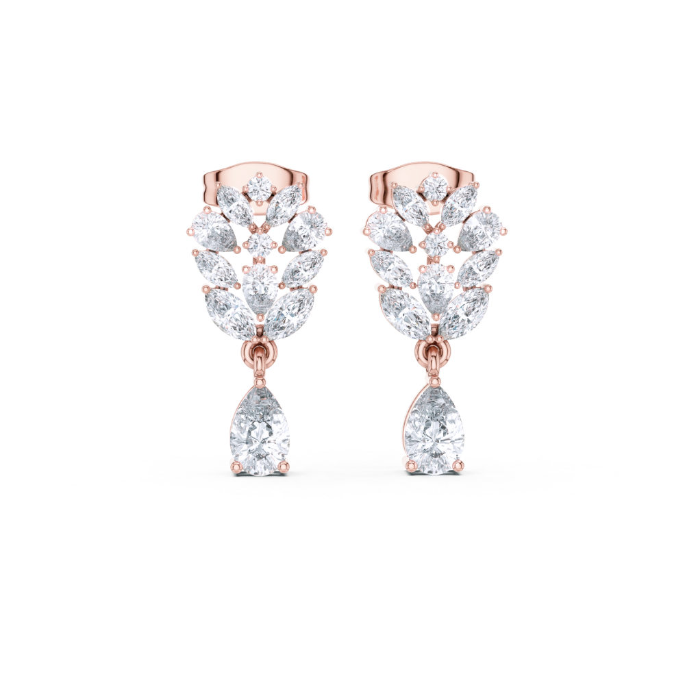 Regal Vine Diamond Drop Earrings