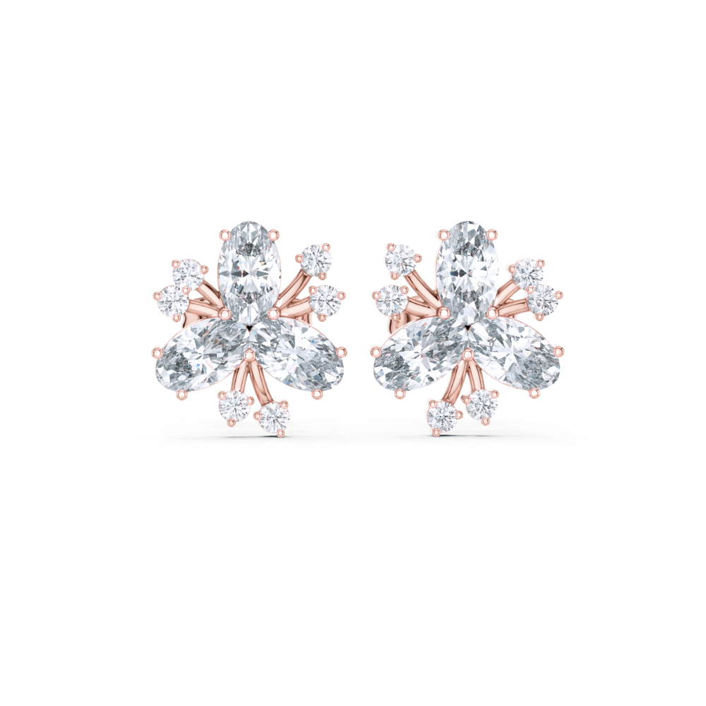 Radiant Trillium Diamond Studs