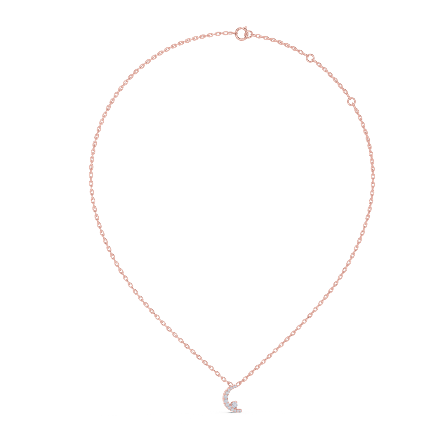 Crescent Pave Diamond Pendant