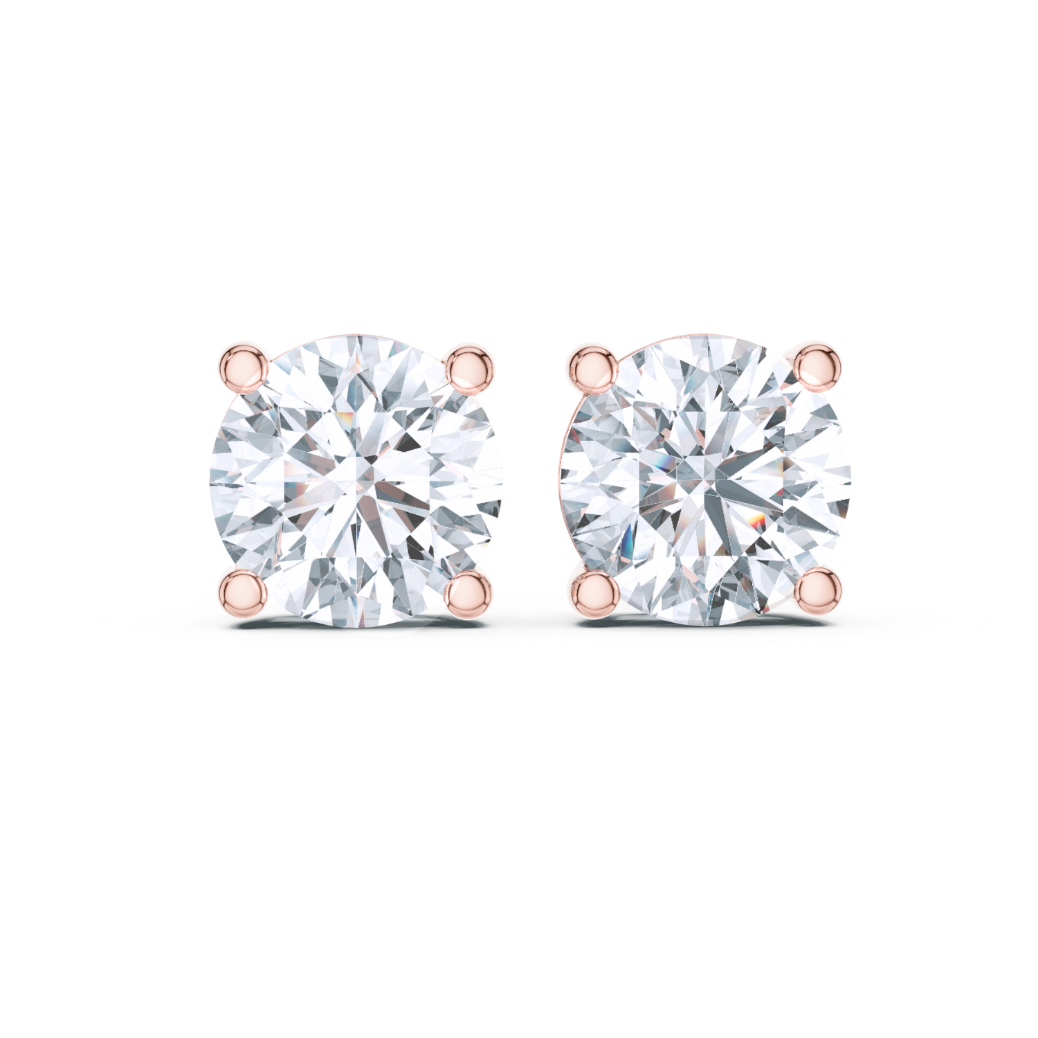 Classic Round Cut Diamond Stud Earrings