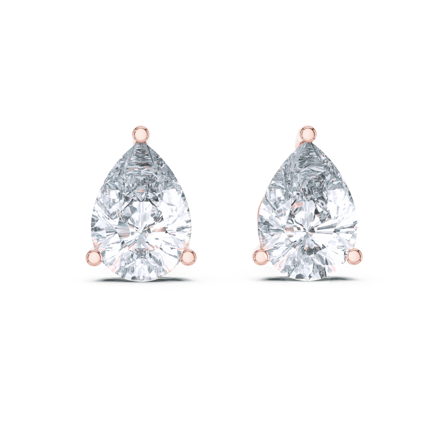 Pear-Shaped Diamond Stud Earrings