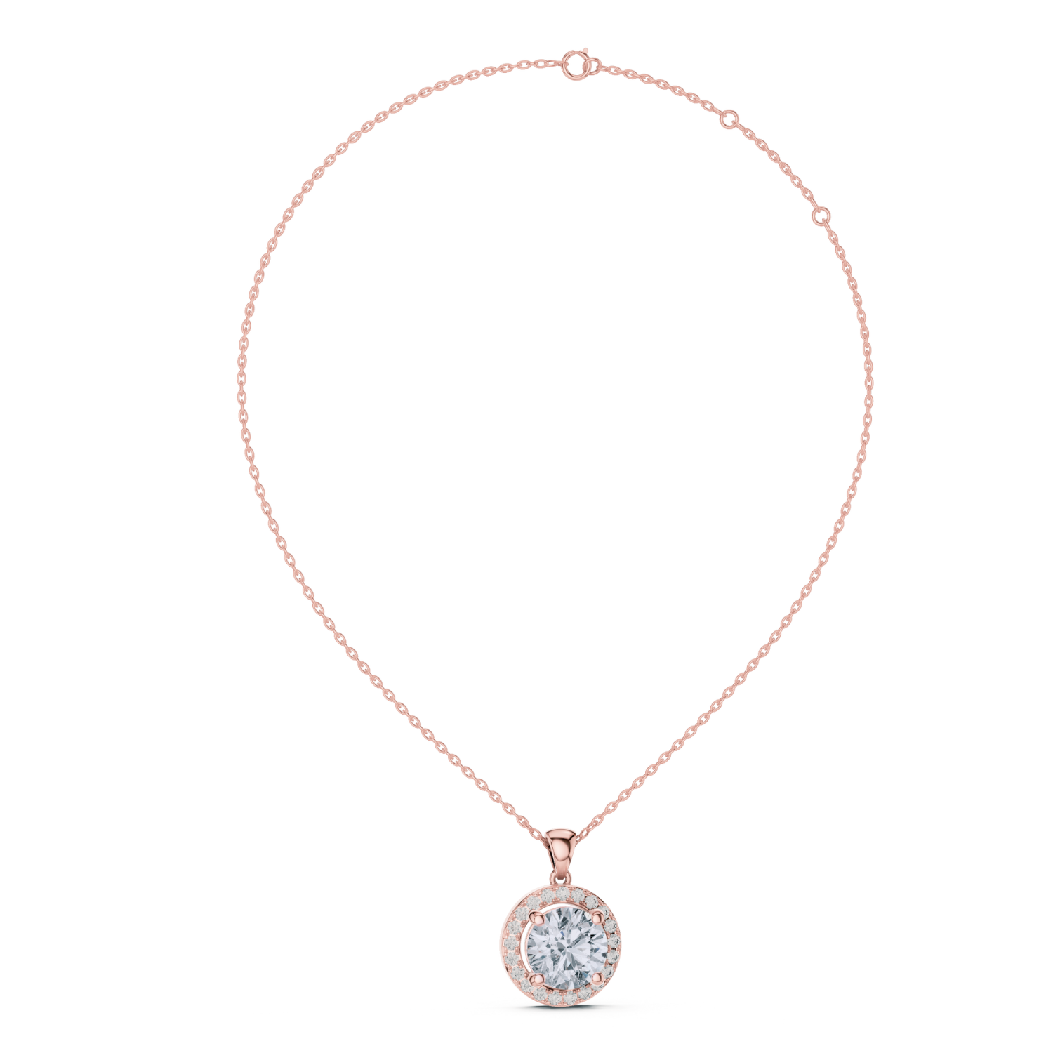 Aurora Halo Diamond Pendant