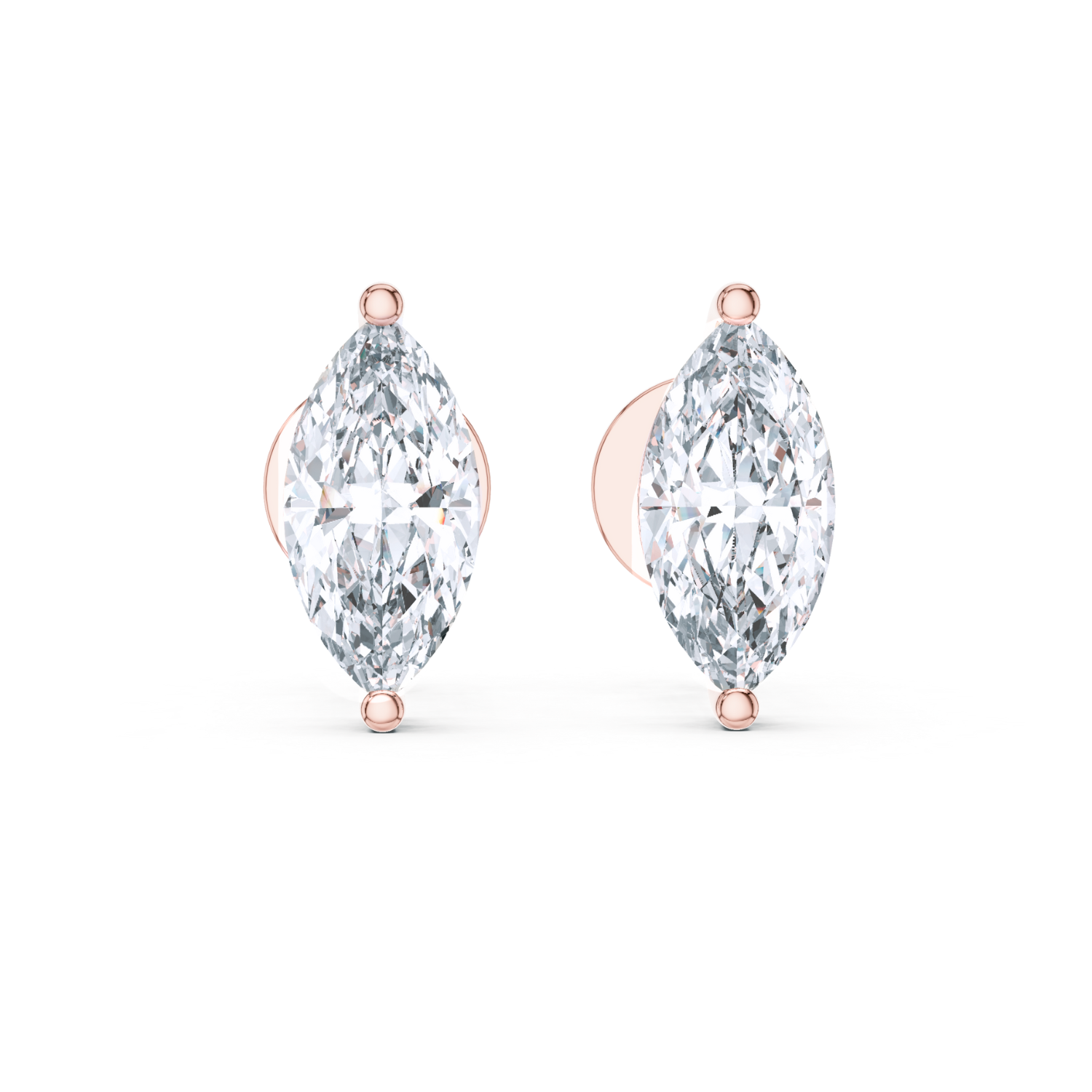 Marquise-Cut Diamond Stud Earrings