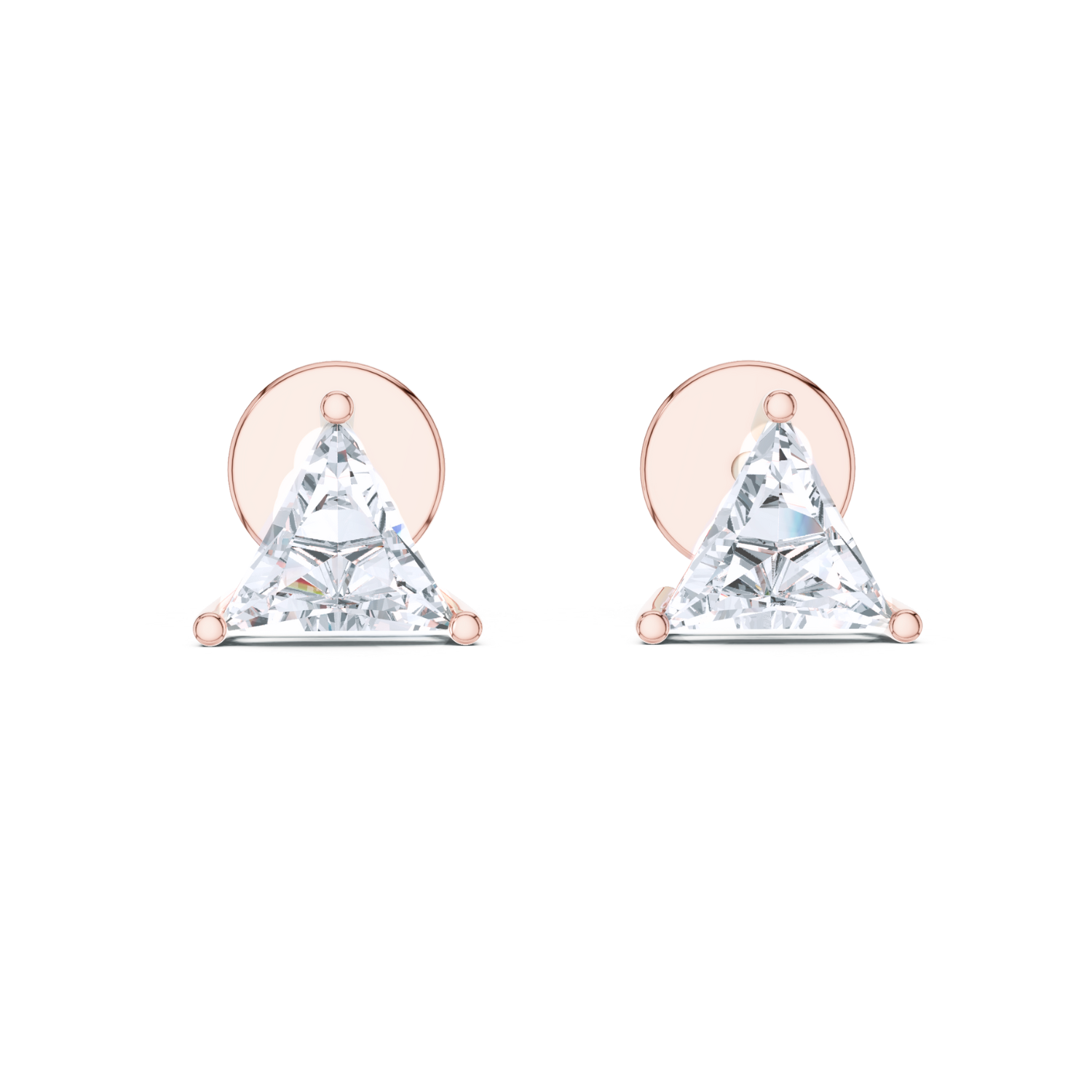 Trillion-Cut Diamond Stud Earrings