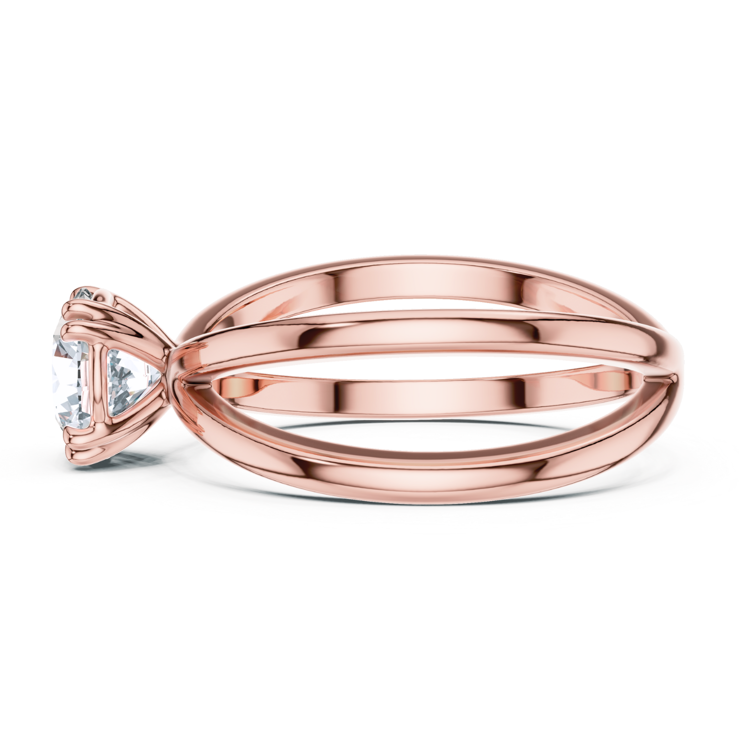 Crisscross Band Solitaire Ring