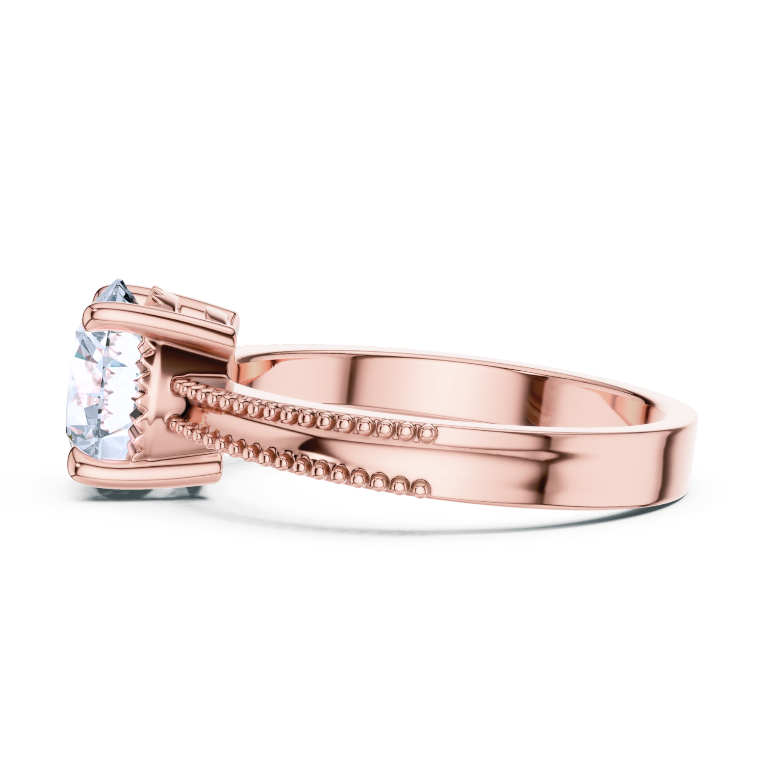 Milgrain Solitaire Diamond Ring
