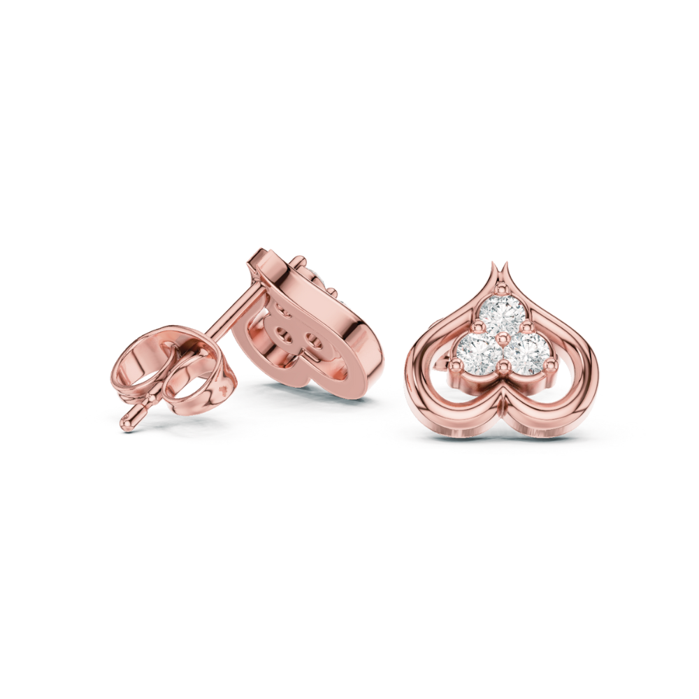 Radiant Bloom Heart Diamond Studs