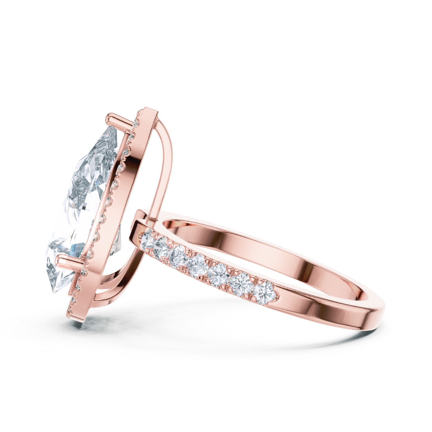 Pear-Cut Diamond Halo Ring