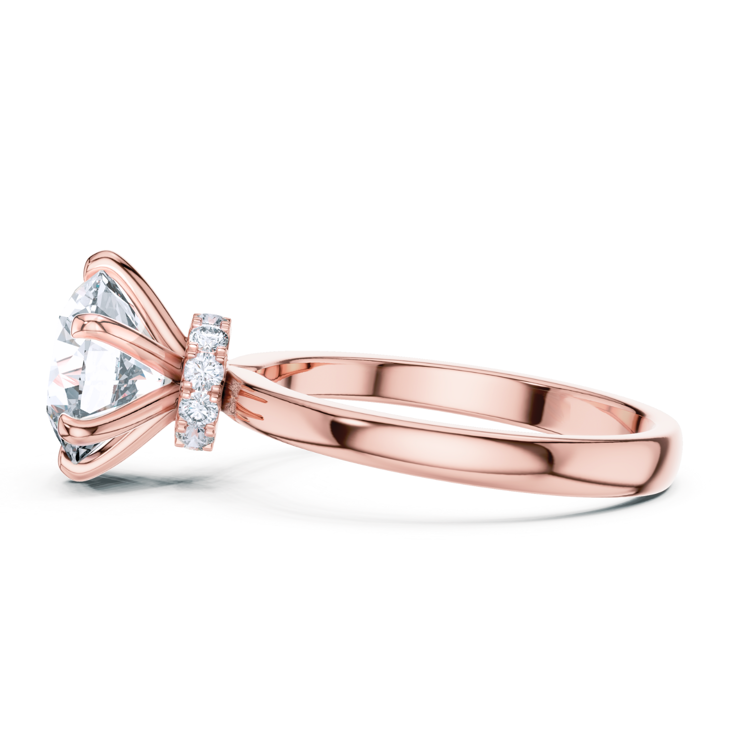 Hidden Halo Solitaire Ring