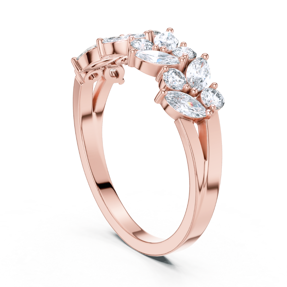 Floral Cluster Marquise Diamond Ring