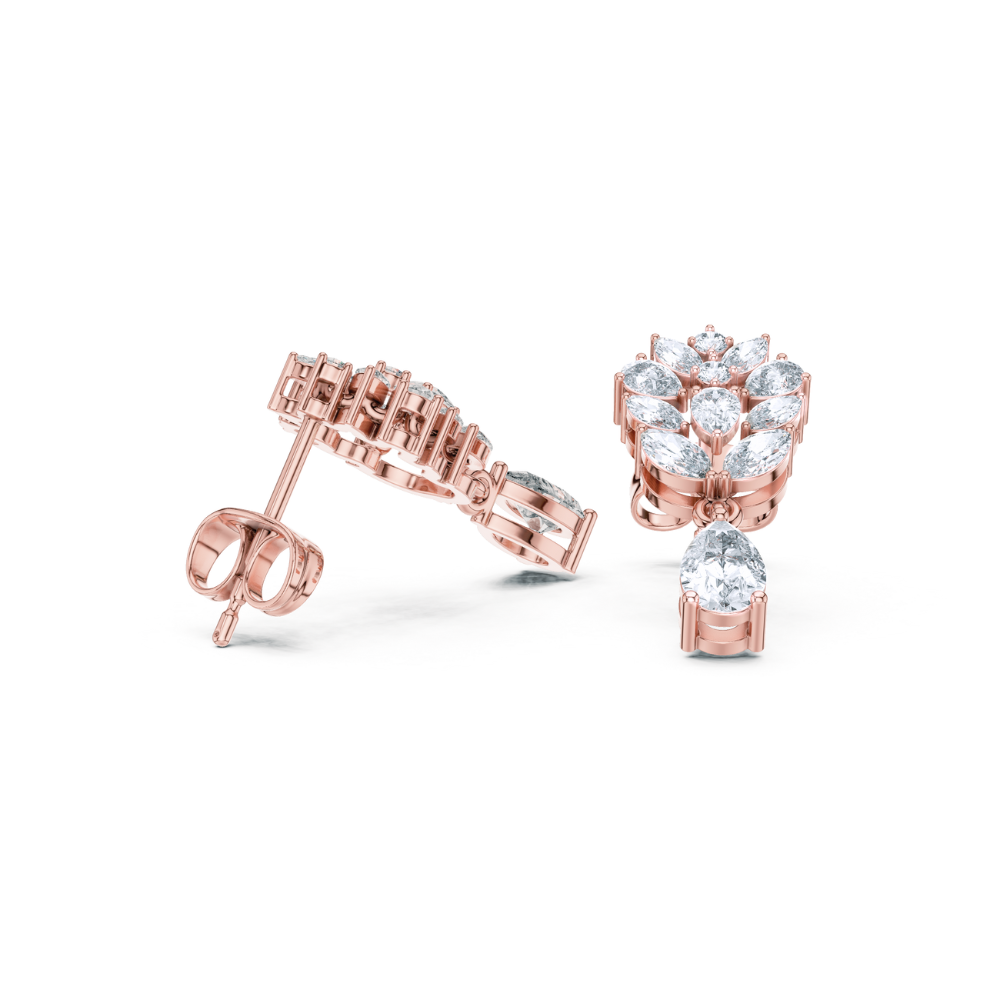 Regal Vine Diamond Drop Earrings