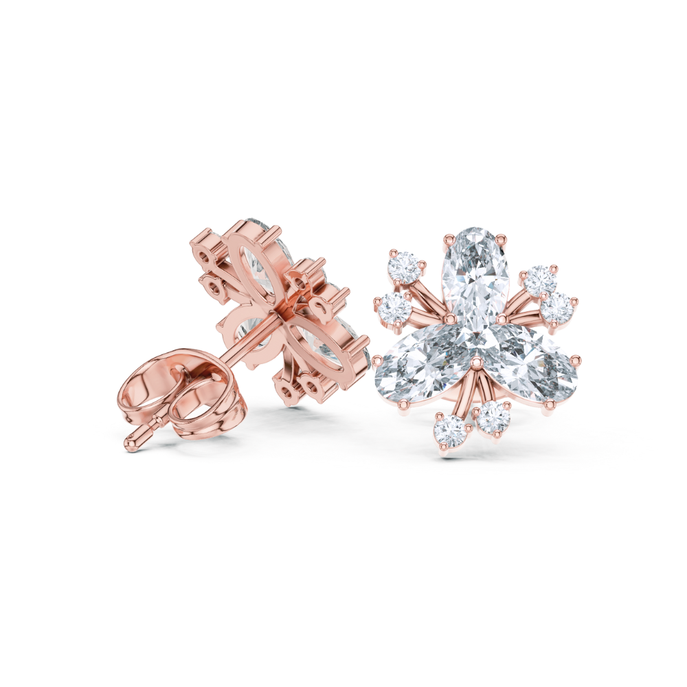 Radiant Trillium Diamond Studs