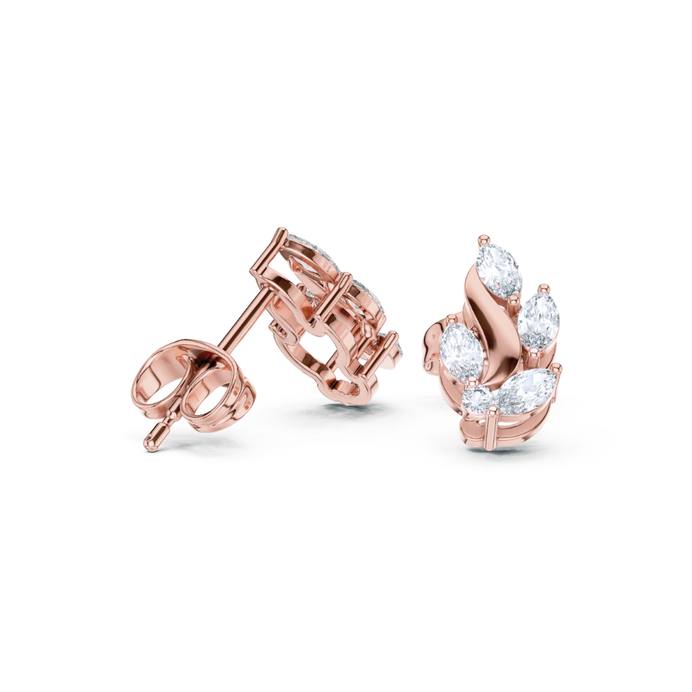 Golden Vine Marquise Diamond Earrings