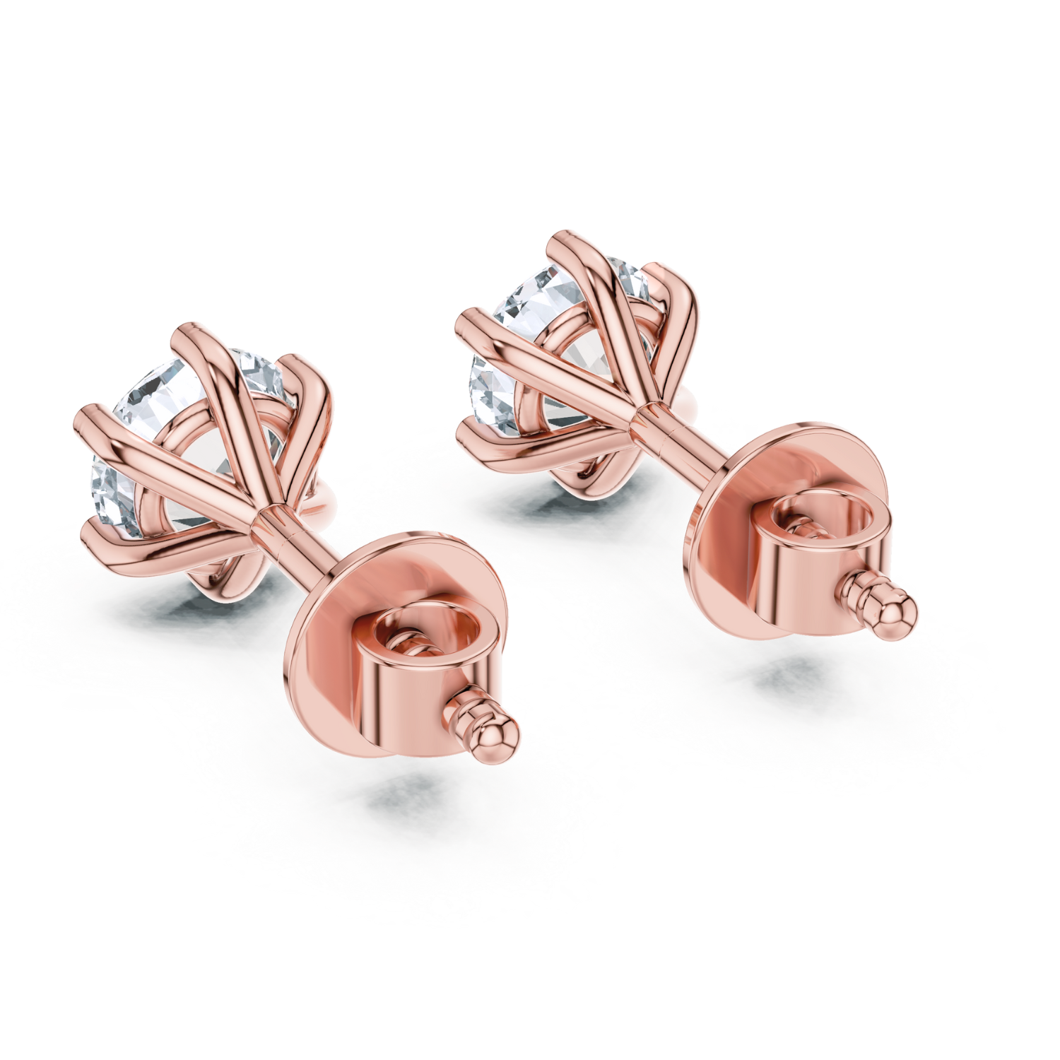 Classic Six-Prong Solitaire Diamond Stud Earrings