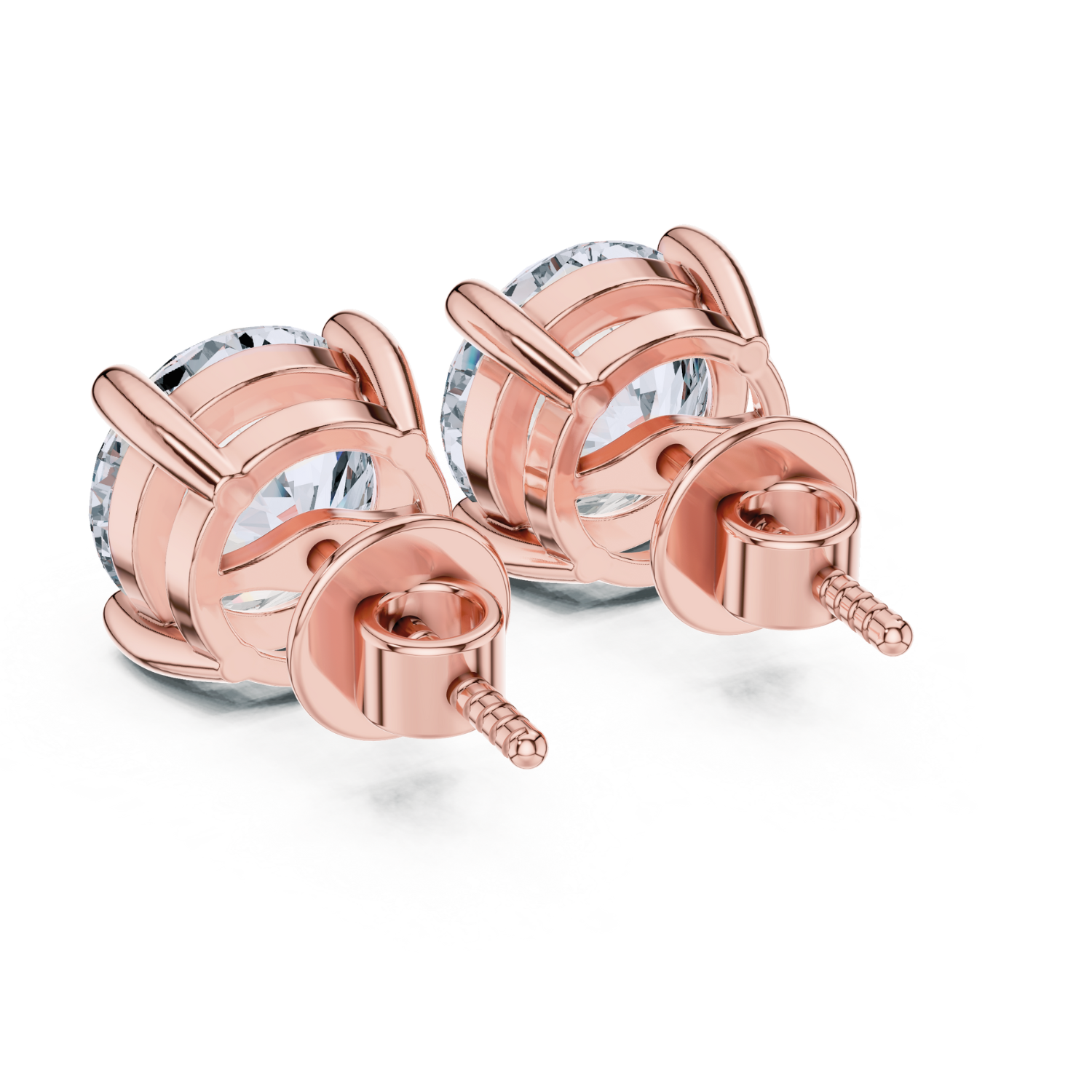 Classic Round Cut Diamond Stud Earrings