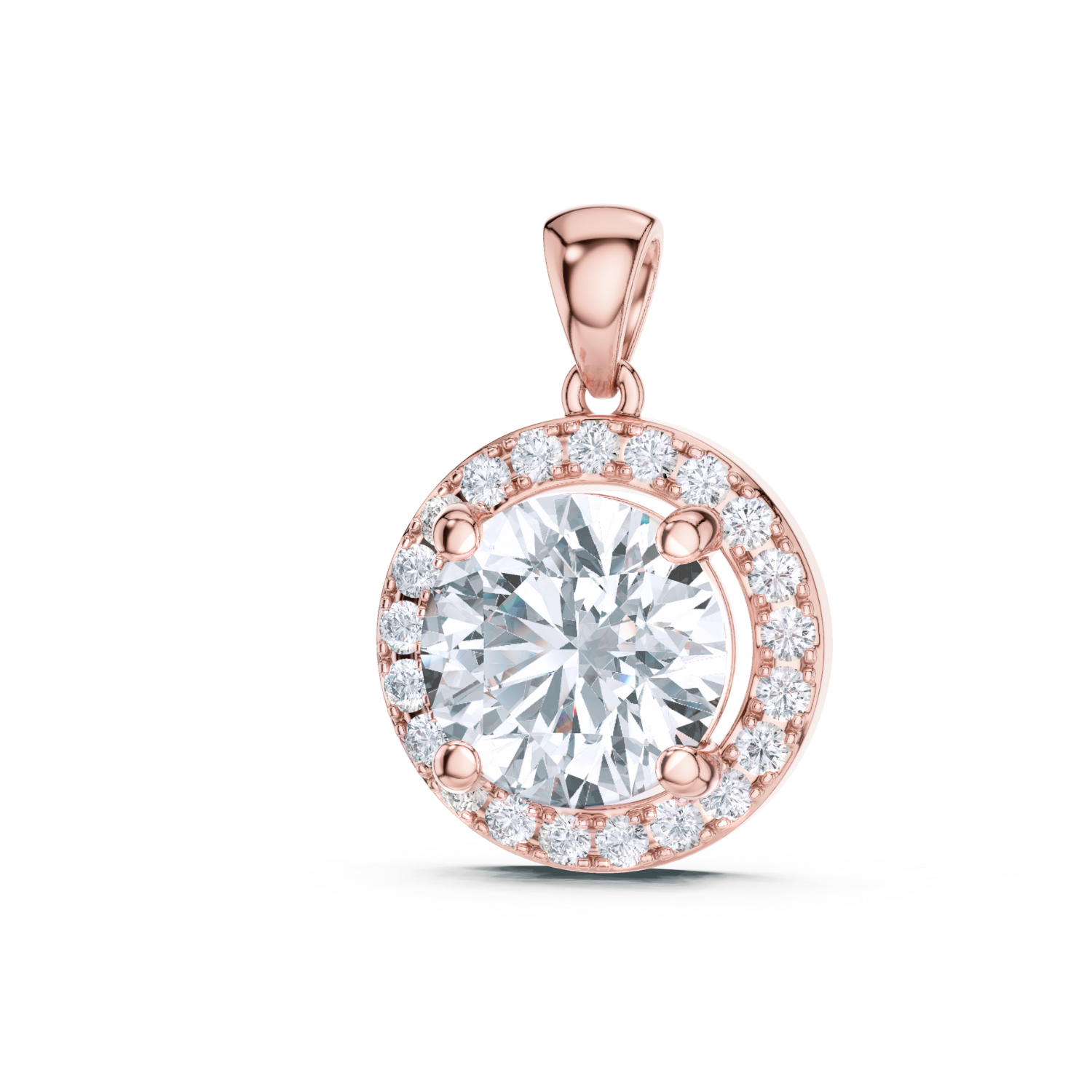 Aurora Halo Diamond Pendant