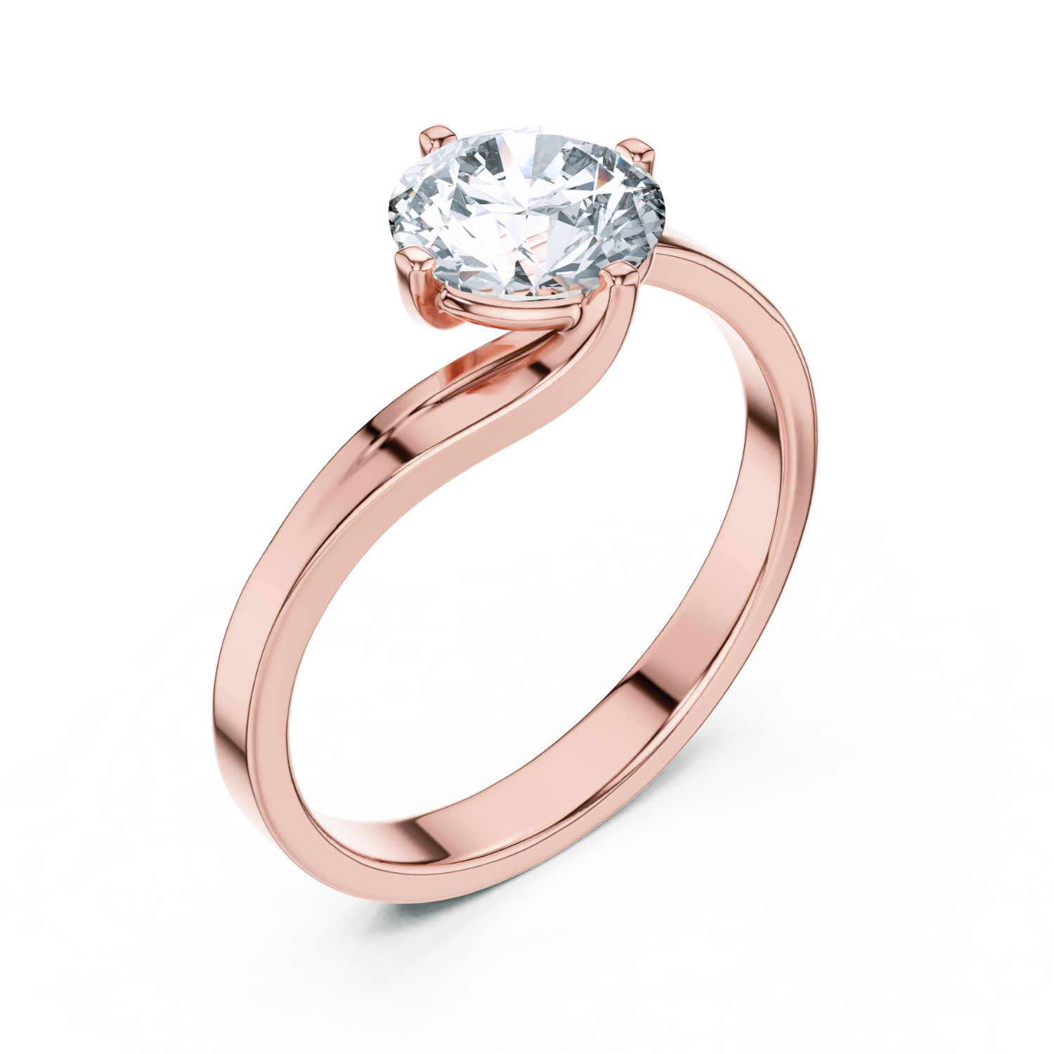 Twisted Shank Solitaire Ring