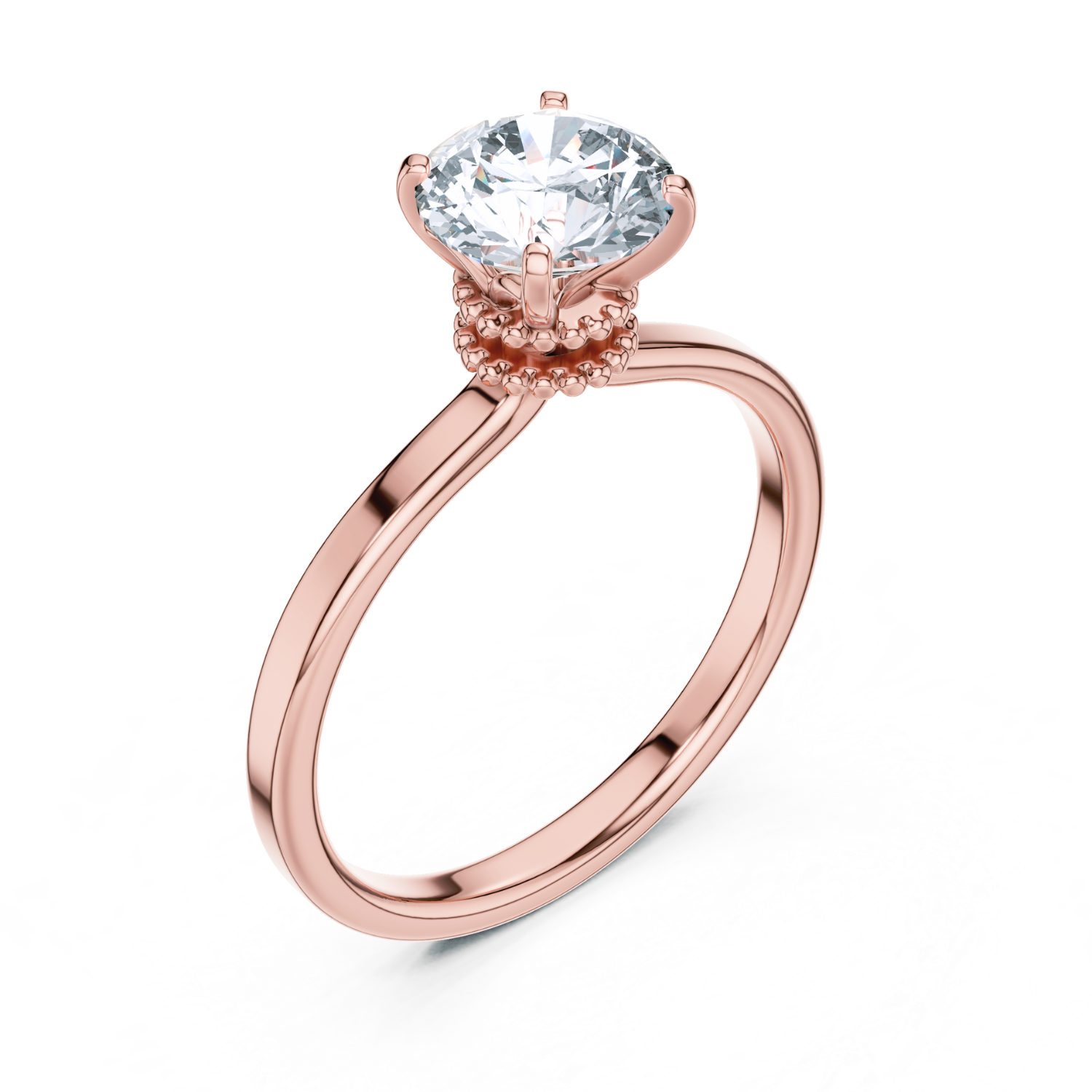 Vintage Milgrain Solitaire Ring