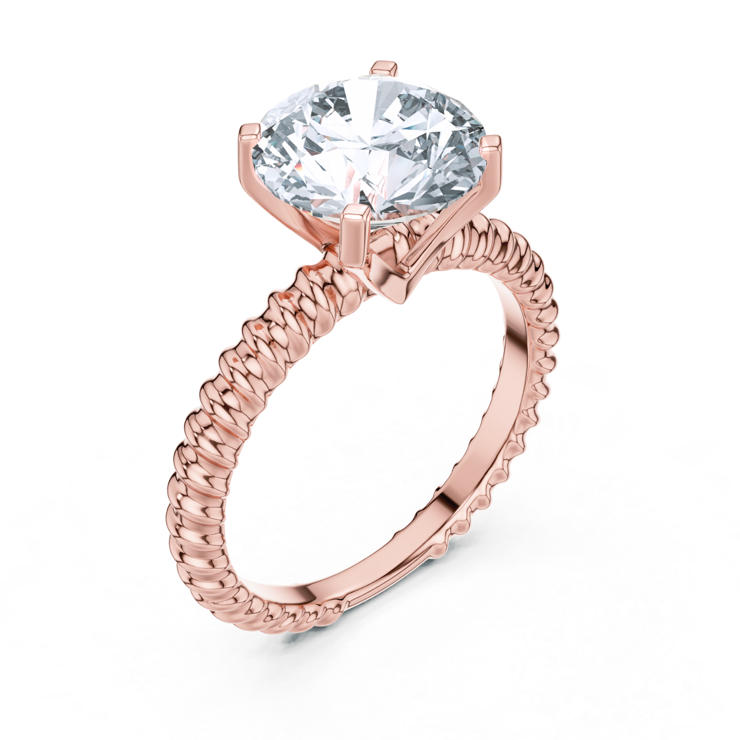 Braided Elegance Solitaire Ring