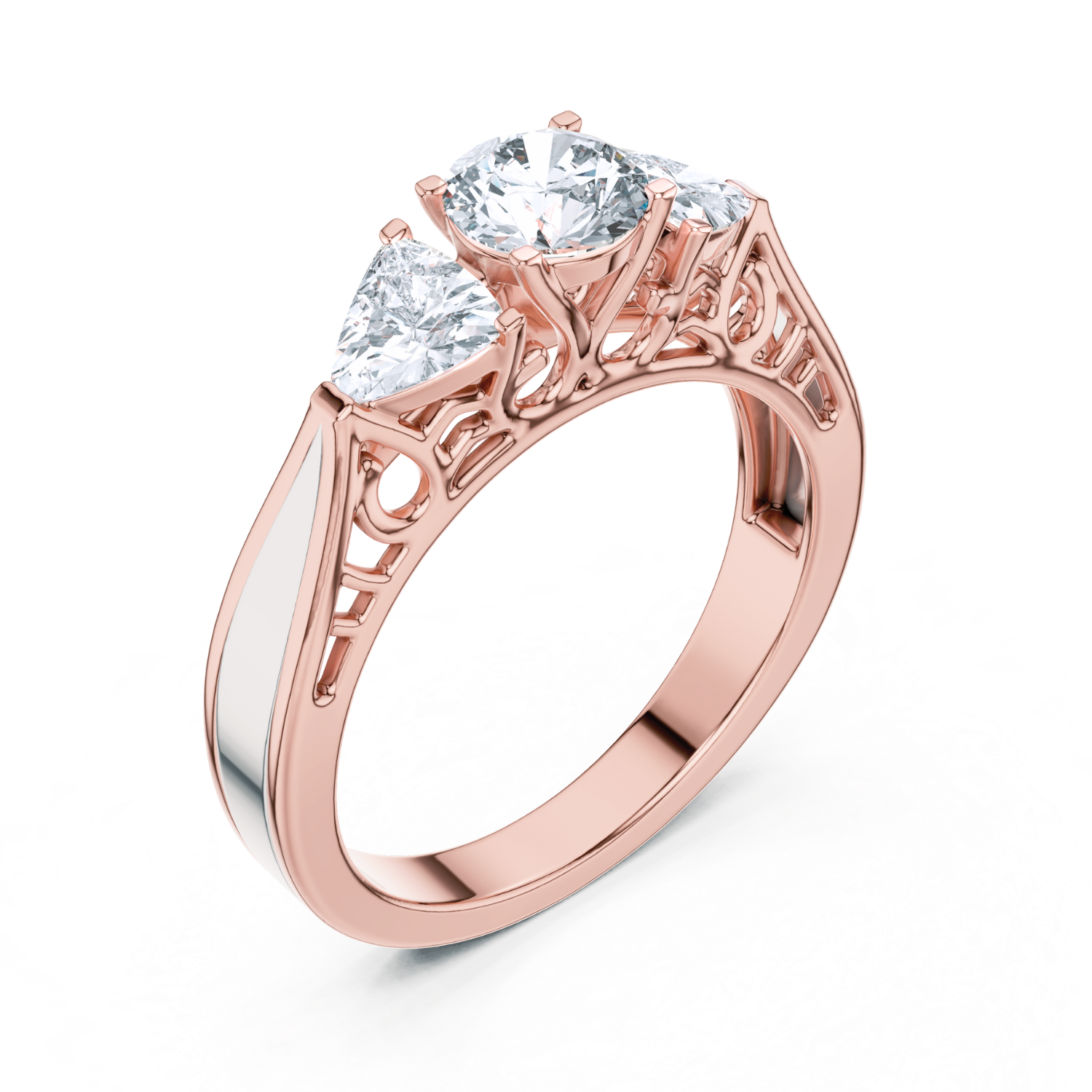 Vintage Filigree Three-Stone Ring
