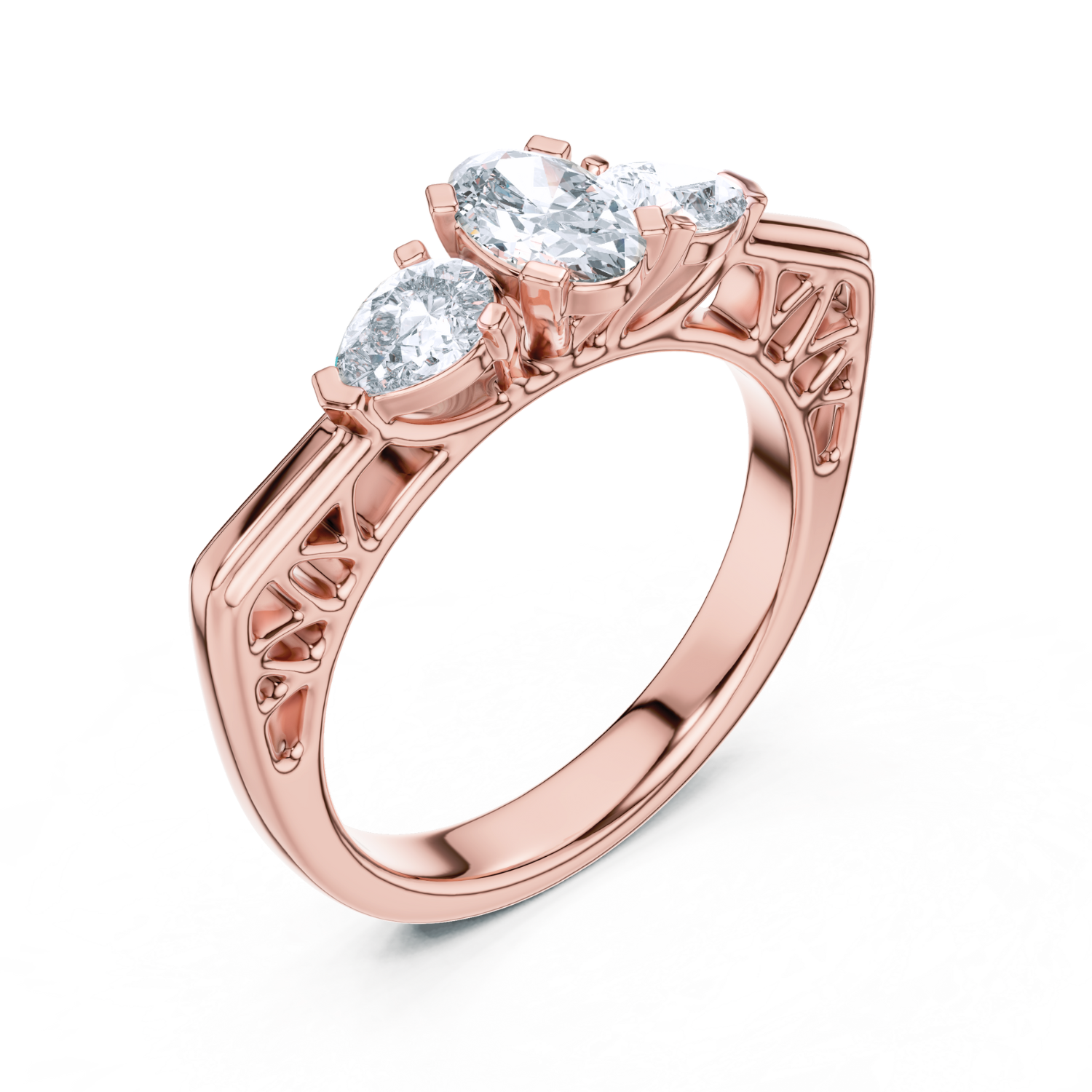 Elysia Three-Stone Oval Ring